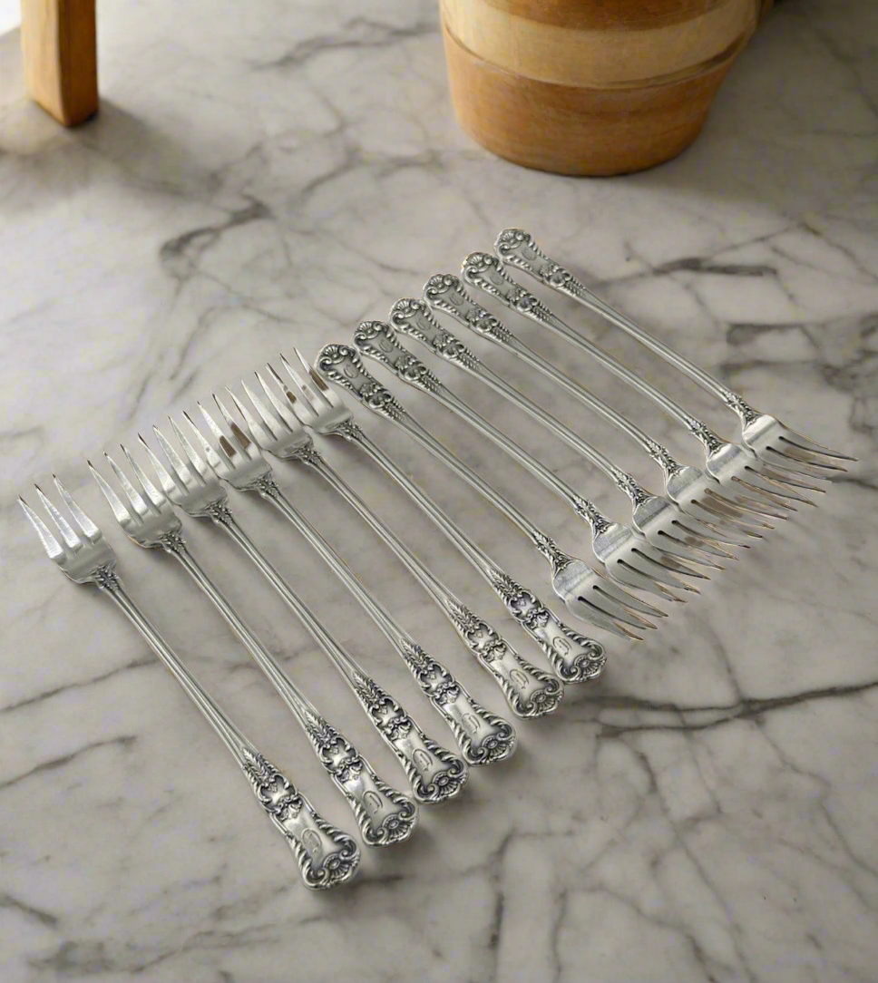 Set of 12 ANTIQUE Cocktail Forks Gorham RICHMOND 1897 Monogram D RARE‼️
