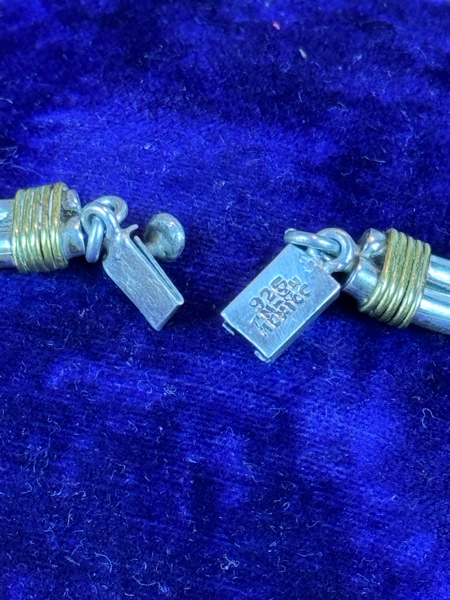 Vintage Mexico 925 Sterling Silver Two-Tone Link Necklace TM-84 17” 74.8g