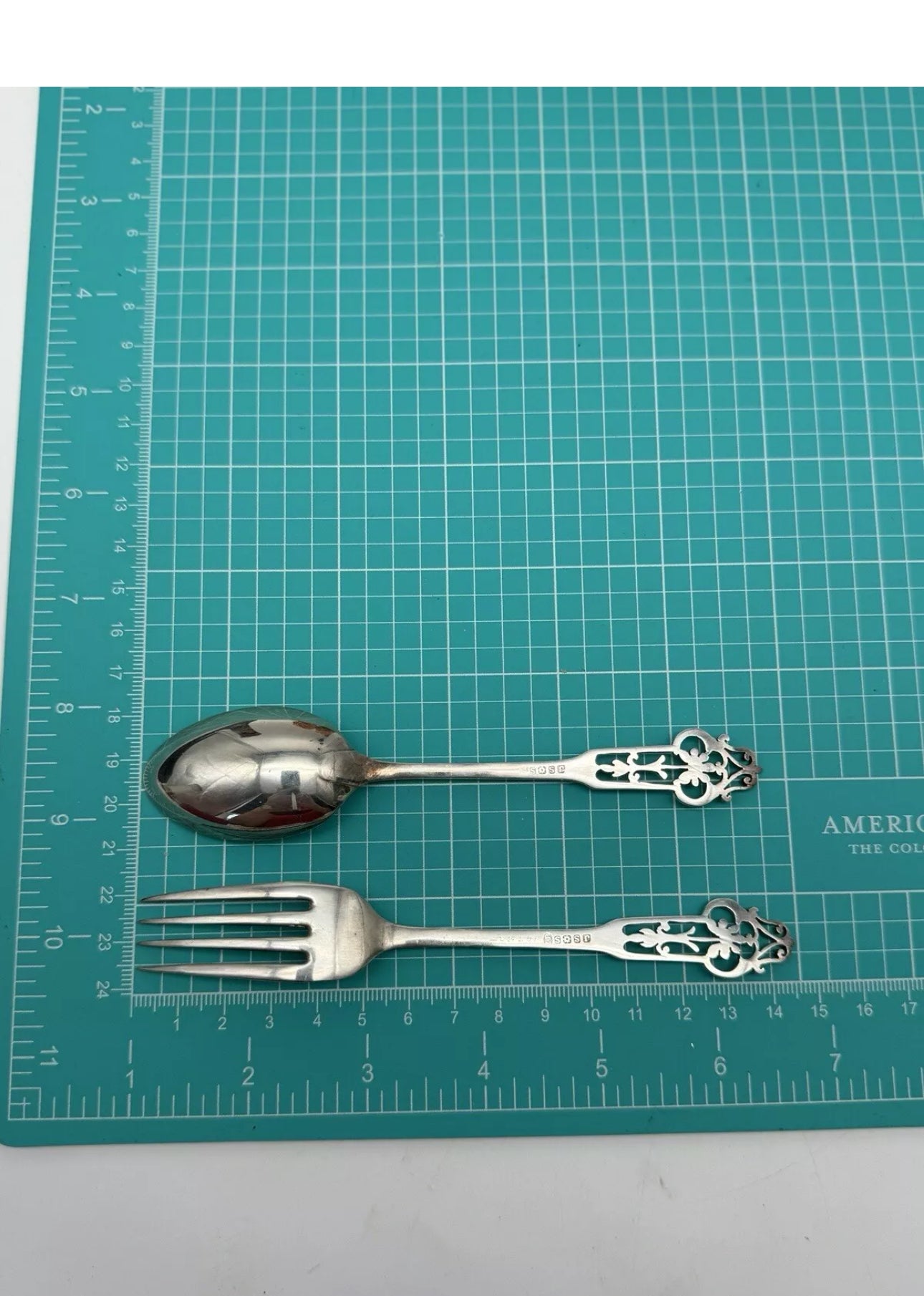Antique English Christening Set In Case Spoon & Fork Silverplate