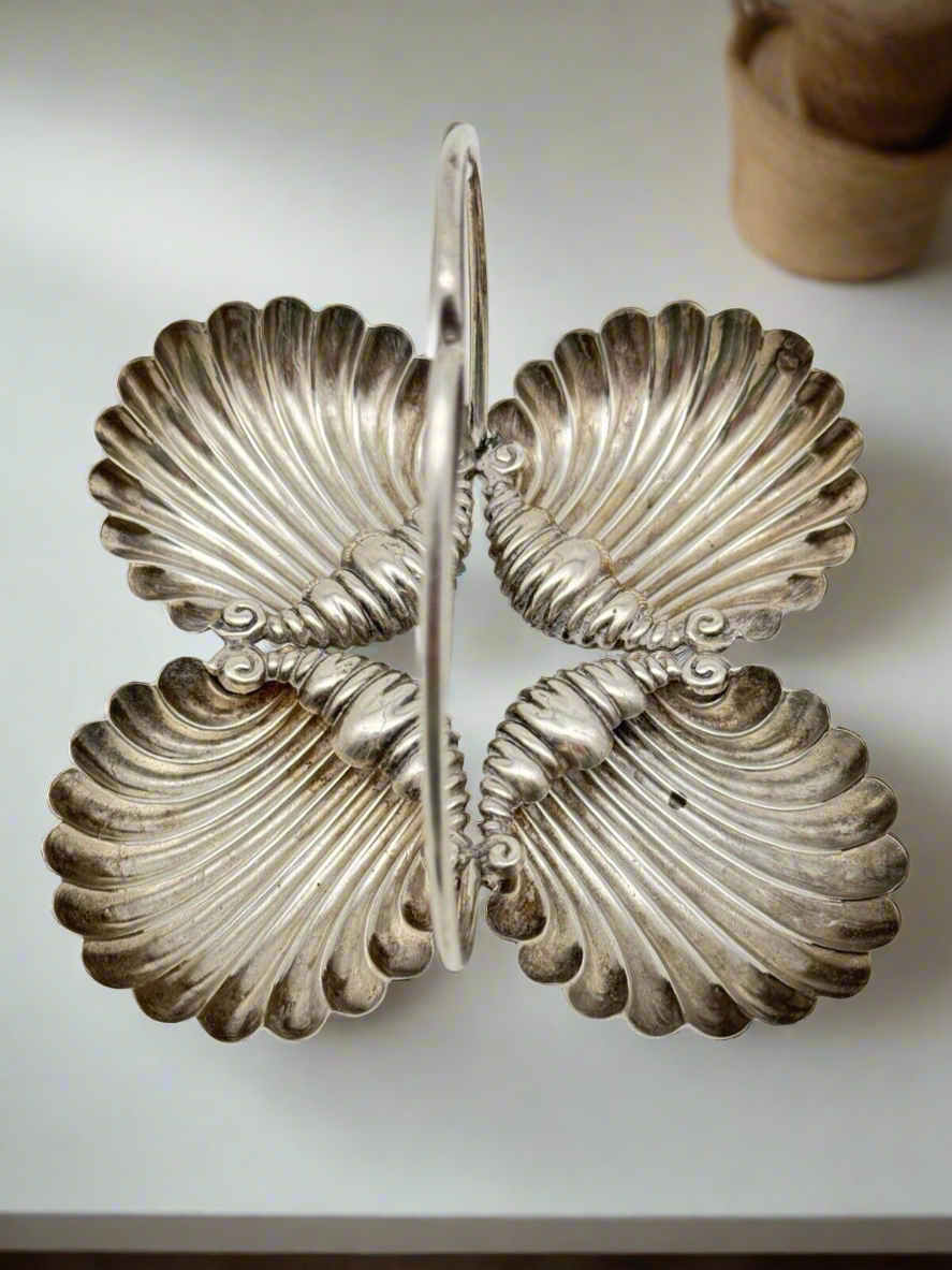 Vintage Shell Dish Portuguese Solid Silver Hallmarked 833