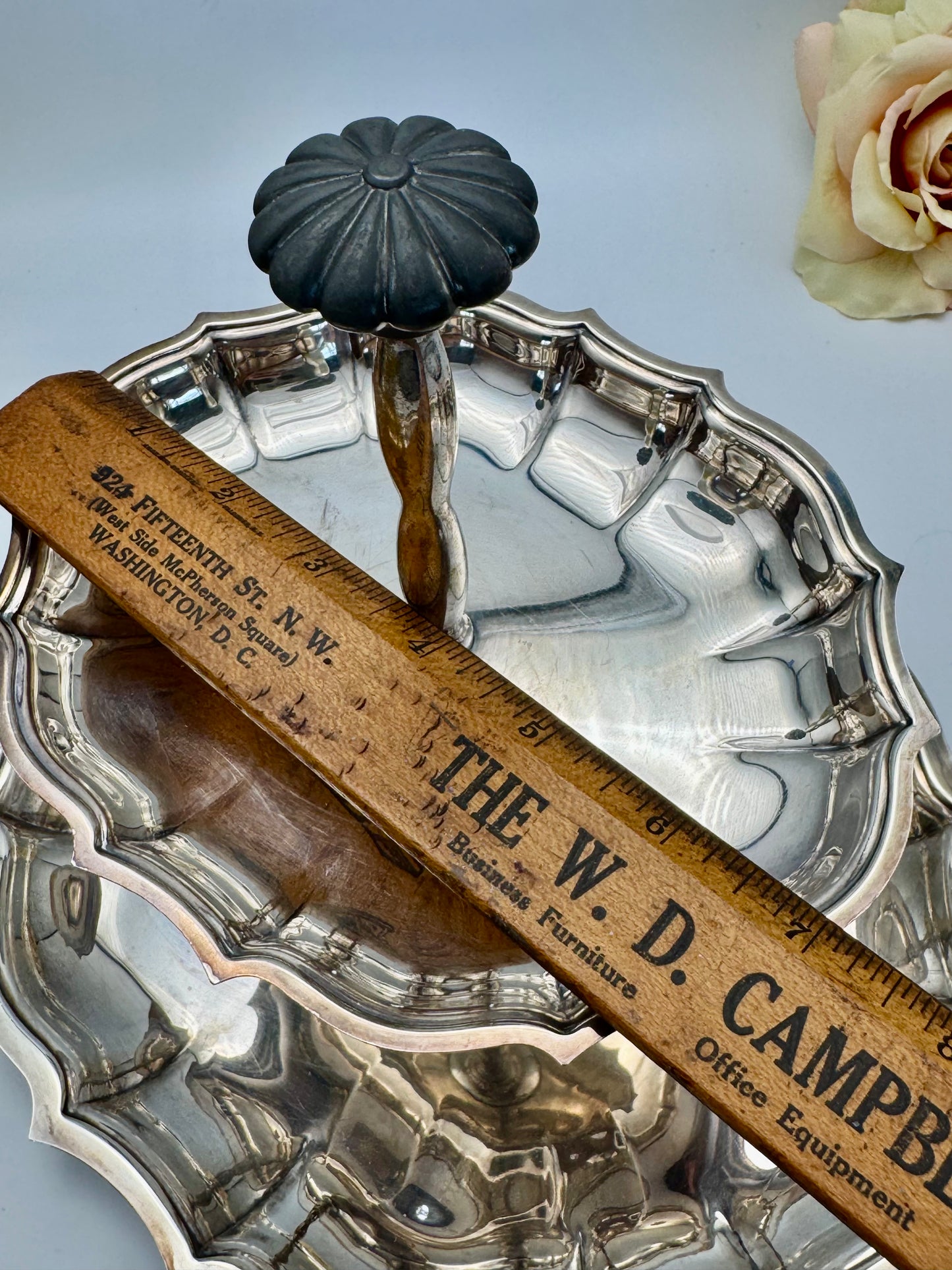2 Tier Silverplate “Cake” Stand Chippendale ESTATE FIND Circa 9”h