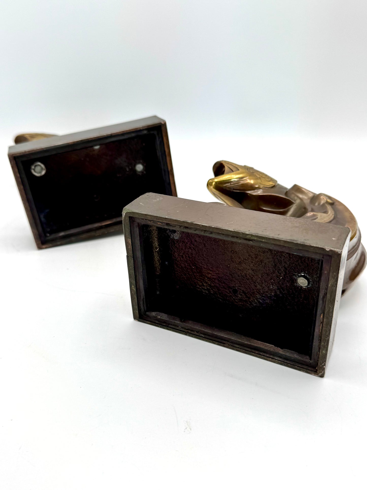 Vintage ART DECO Bronze Brass Style Book Ends TROUT Fish Estate Find Heavy!