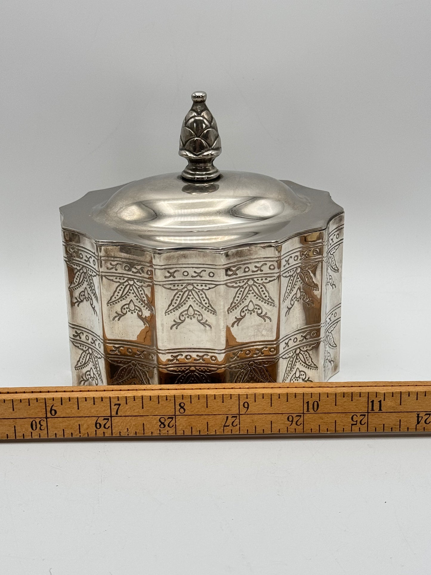 Vintage SILVERPLATE Jewelry Case Tea Caddy Style GODINGER Estate Find