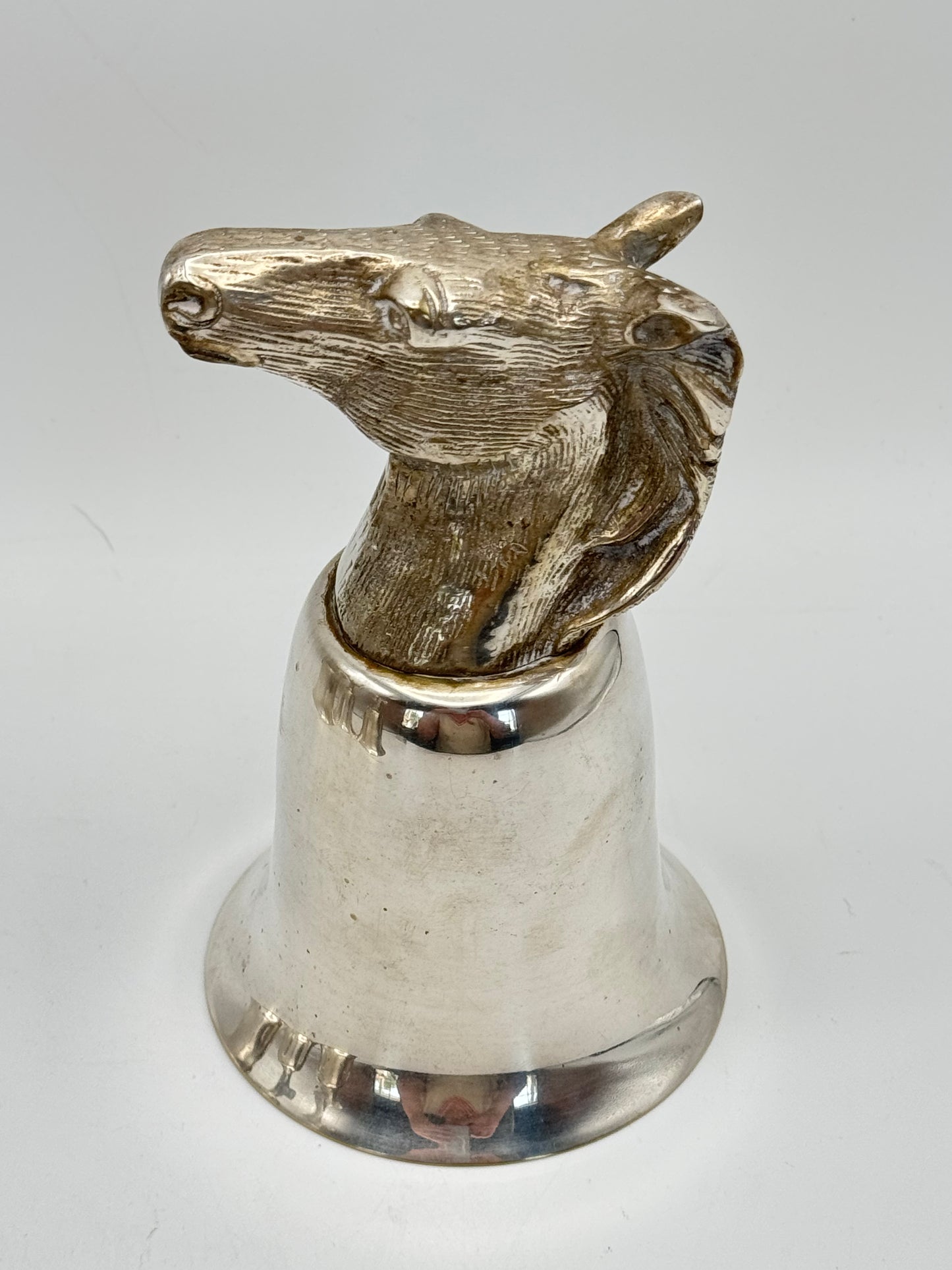 Vintage Stirrup Cup Silver Plate HORSE Equestrian ESTATE FIND Ca.5.5”h