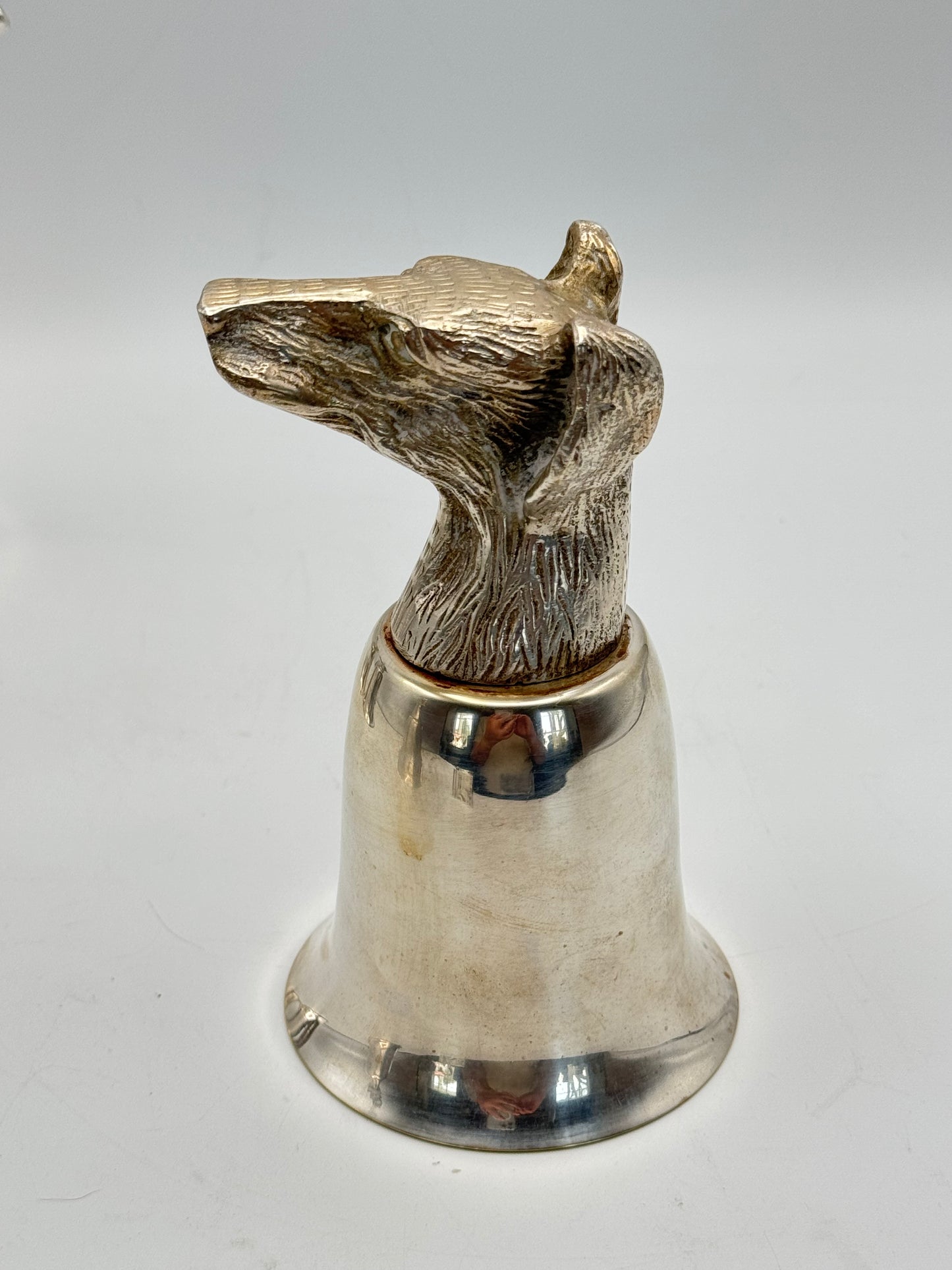 Vintage Stirrup Cup Silver Plate HOUND Equestrian ESTATE FIND Ca.5.5”h