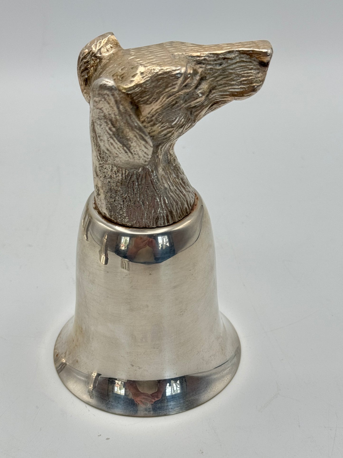 Vintage Stirrup Cup Silver Plate HOUND Equestrian ESTATE FIND Ca.5.5”h