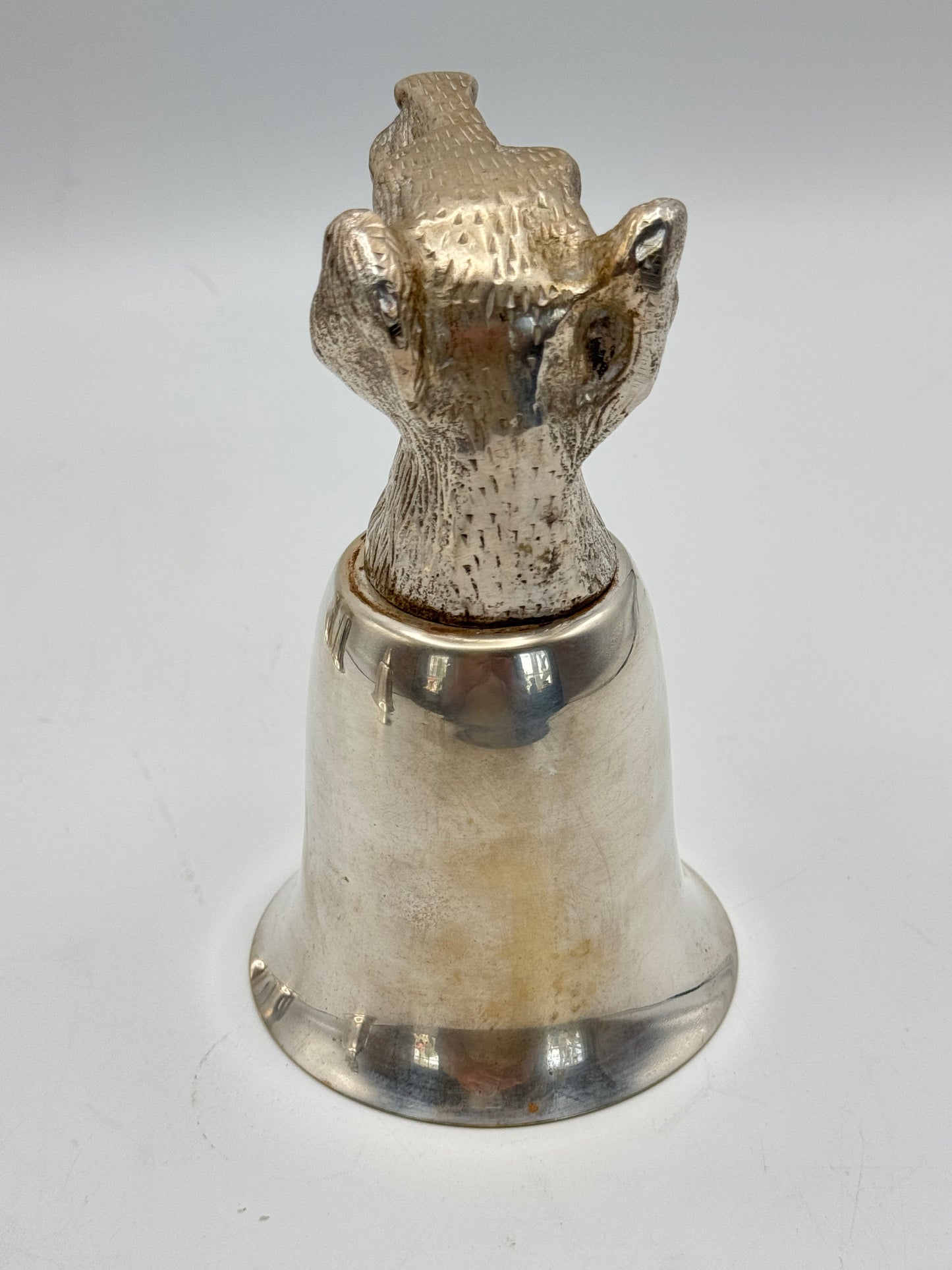 Vintage Stirrup Cup Silver Plate HOUND Equestrian ESTATE FIND Ca.5.5”h