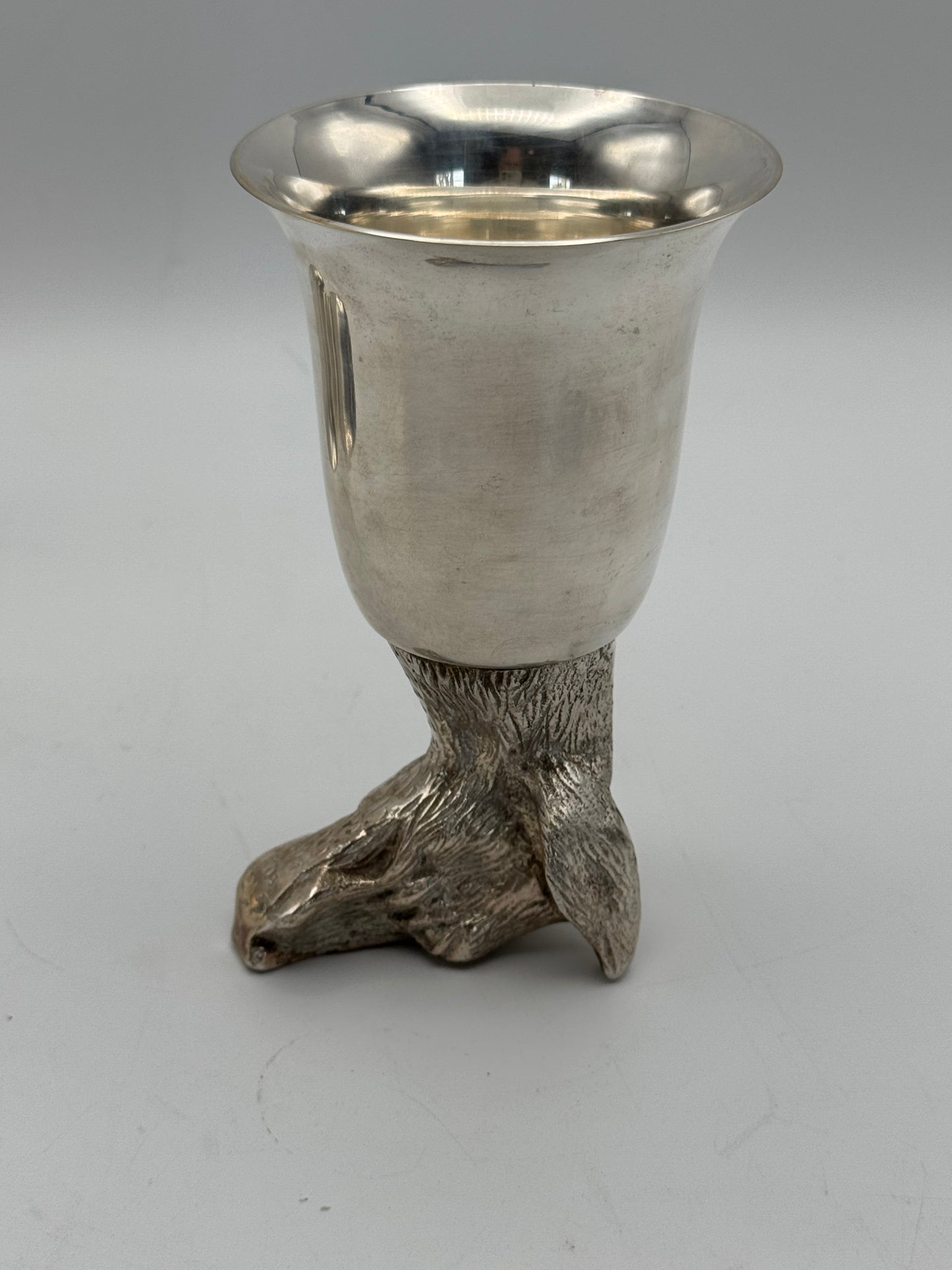 Vintage Stirrup Cup Silver Plate HOUND Equestrian ESTATE FIND Ca.5.5”h