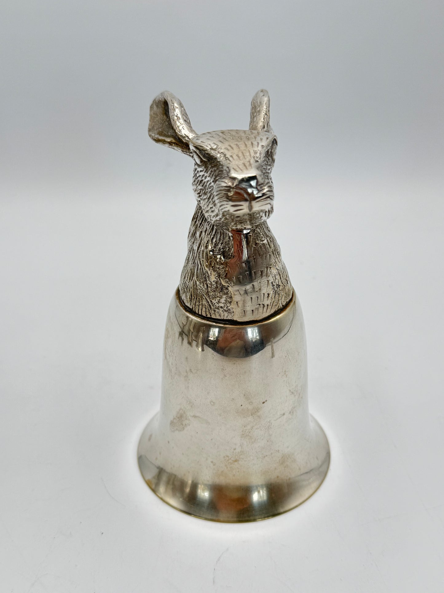 Vintage Stirrup Cup Silver Plate HARE Rabbit Equestrian ESTATE FIND Ca.5.5”h