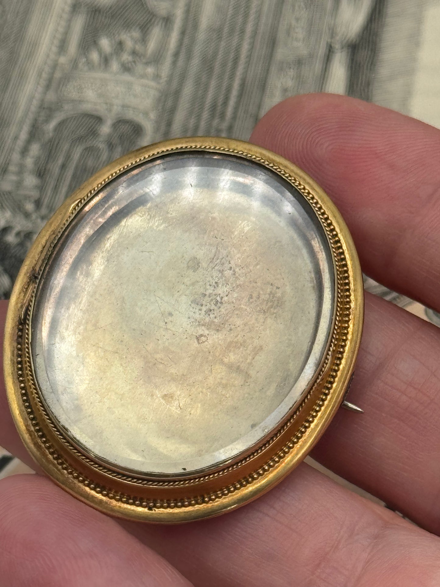 Antique VICTORIAN Hair Locket Brooch Gold Filled Hinge Pin Broken‼️