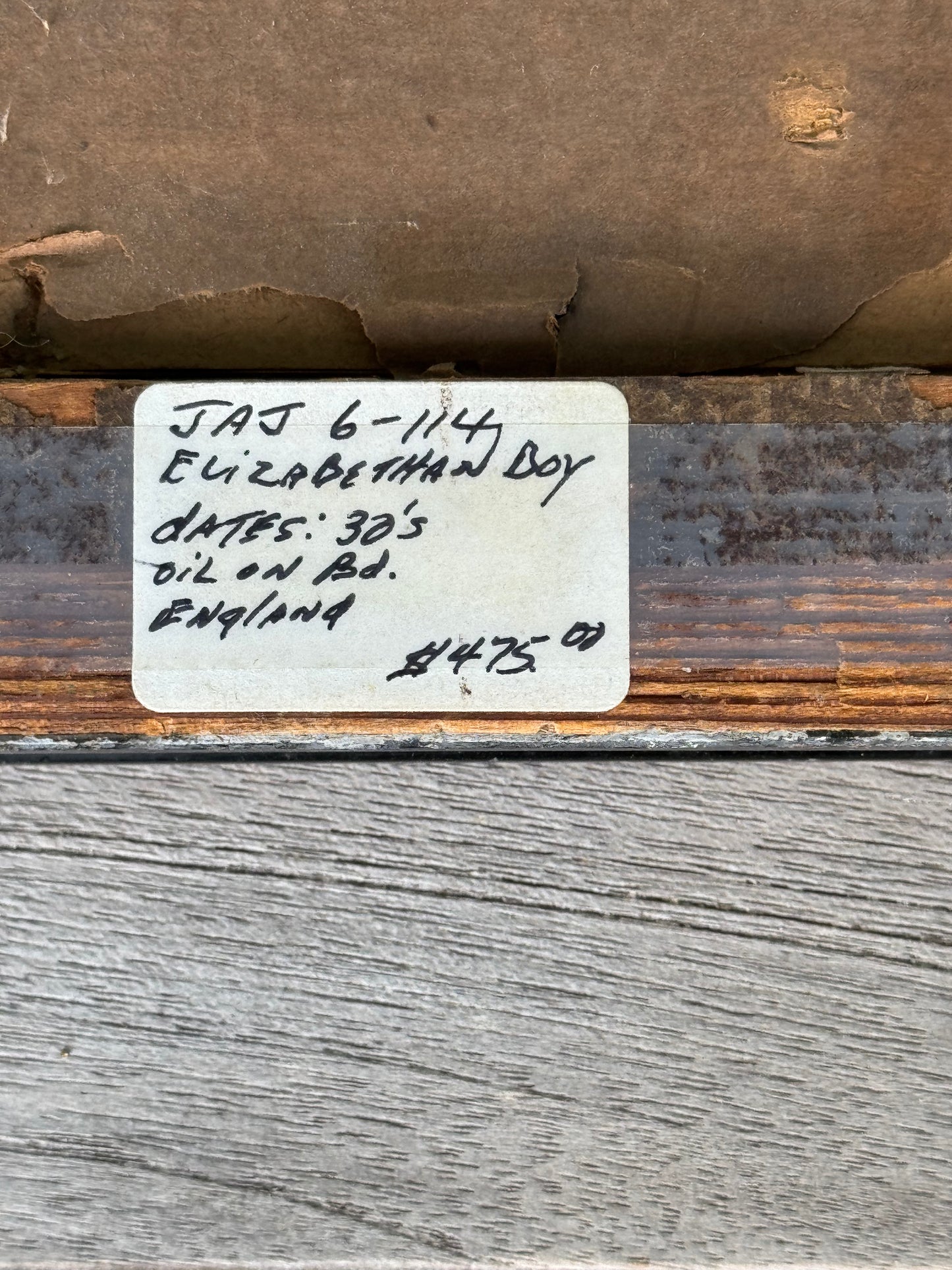 Vintage Oil On Board Framed “Elizabethan Portrait” Circa 17.75” X 13” Framed