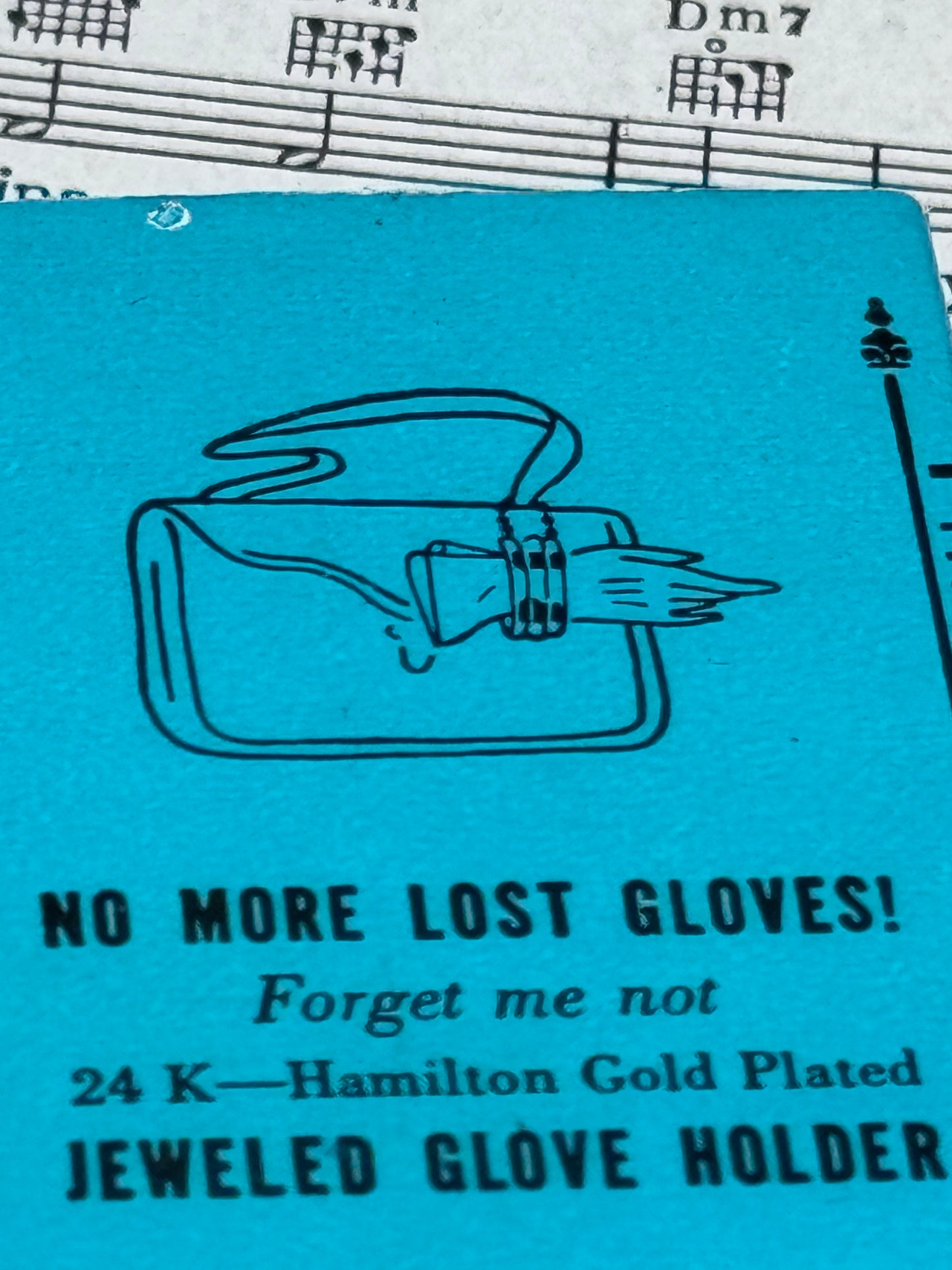 Vintage Jeweled GLOVE HOLDER by Momarte 24k Hamilton Gold Plated in original Package