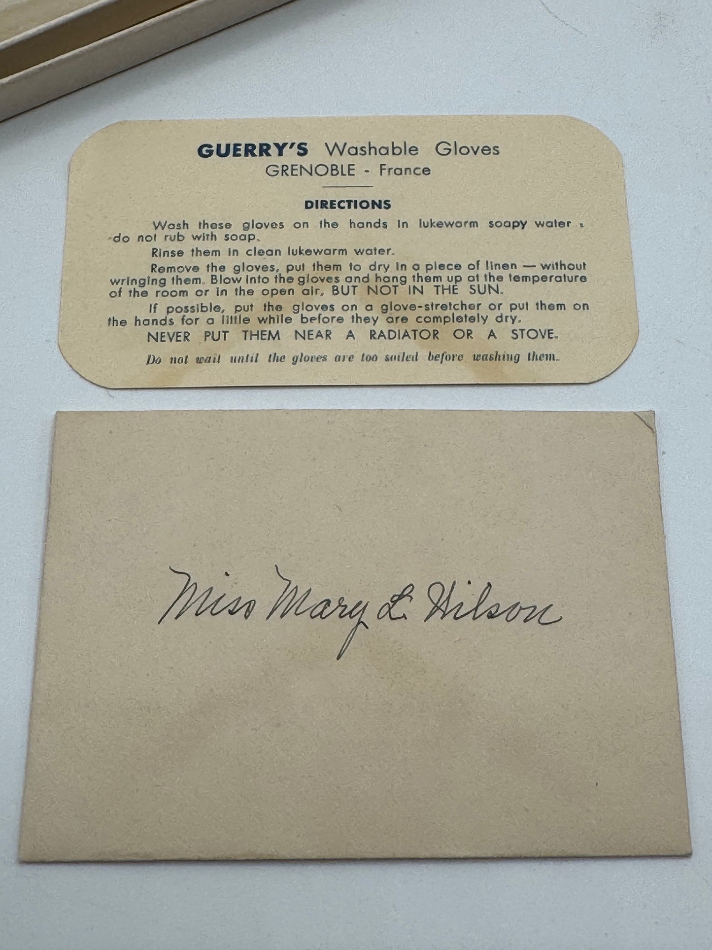 Vintage Guerry’s Washable Leather Gloves Size 6 In Box Instructions Grenoble France