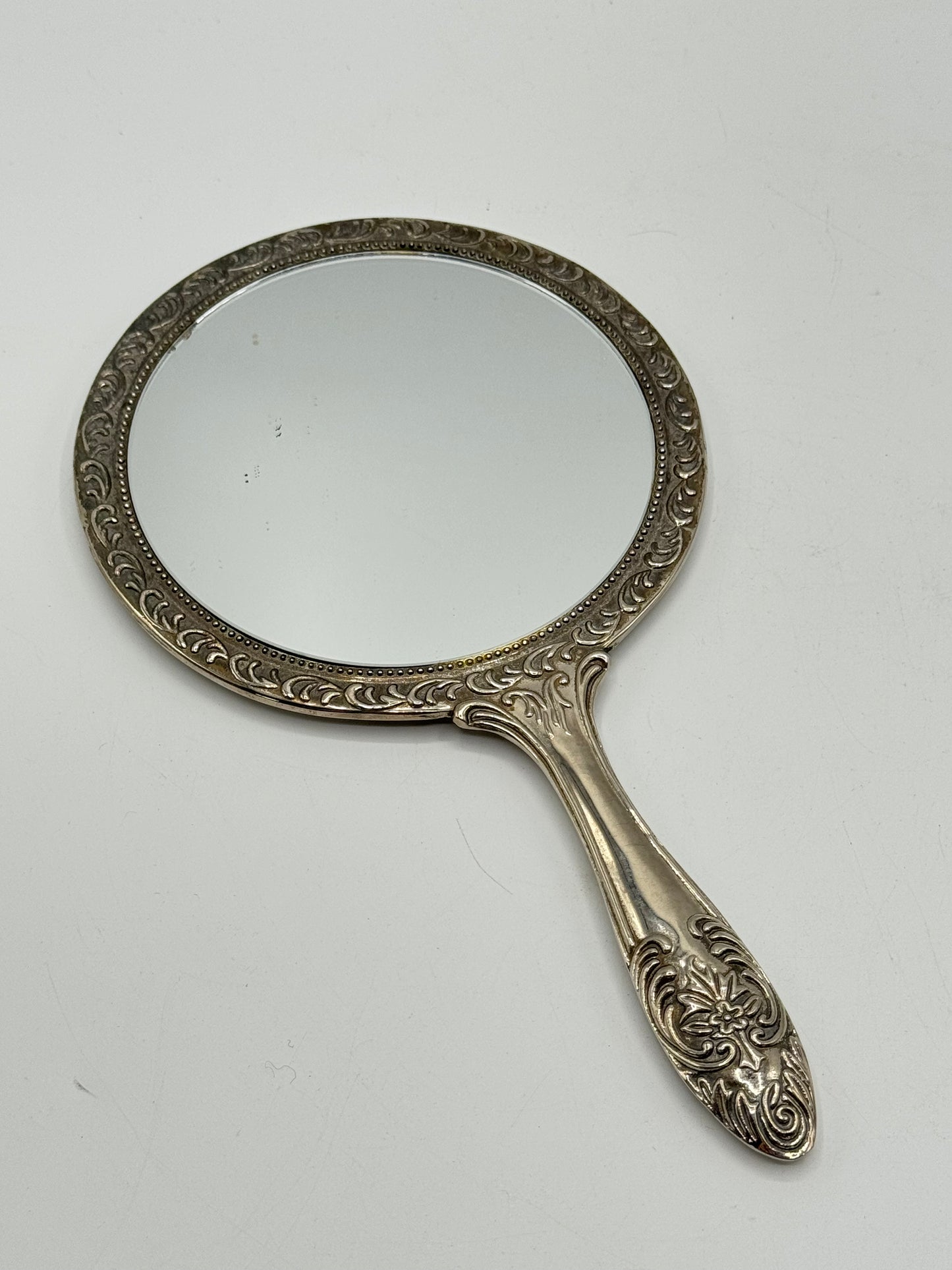 Vintage Silverplate Hand Mirror Vanity ANTIQUE STYLE