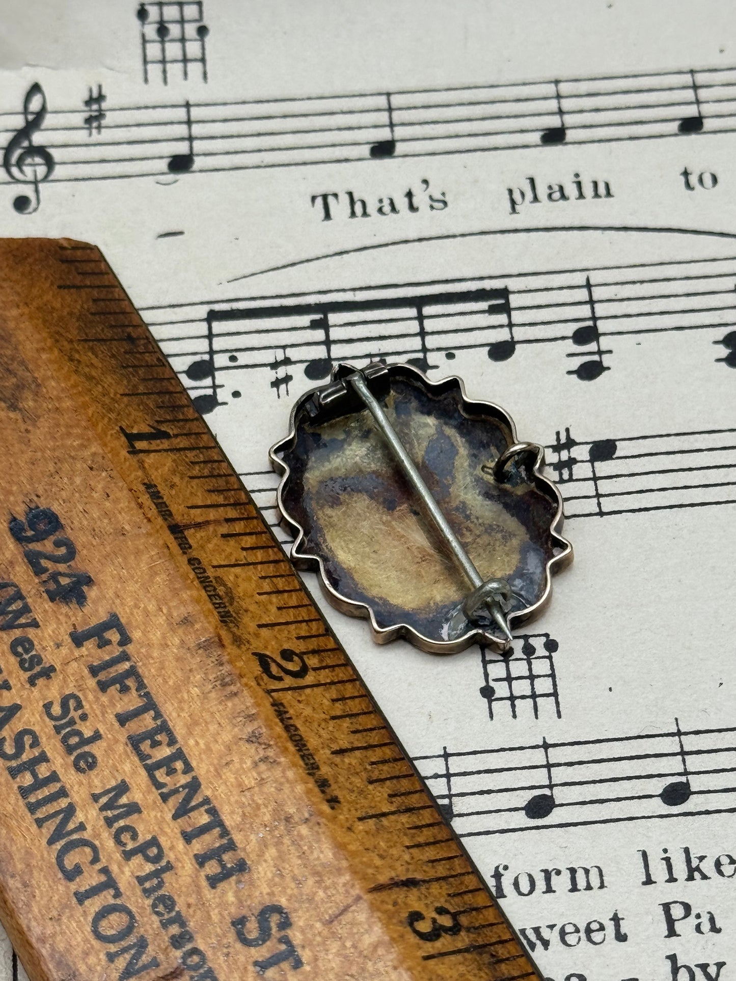 Victorian Era 10k Gold (Tested) Brooch Pendant Floral Rose Design