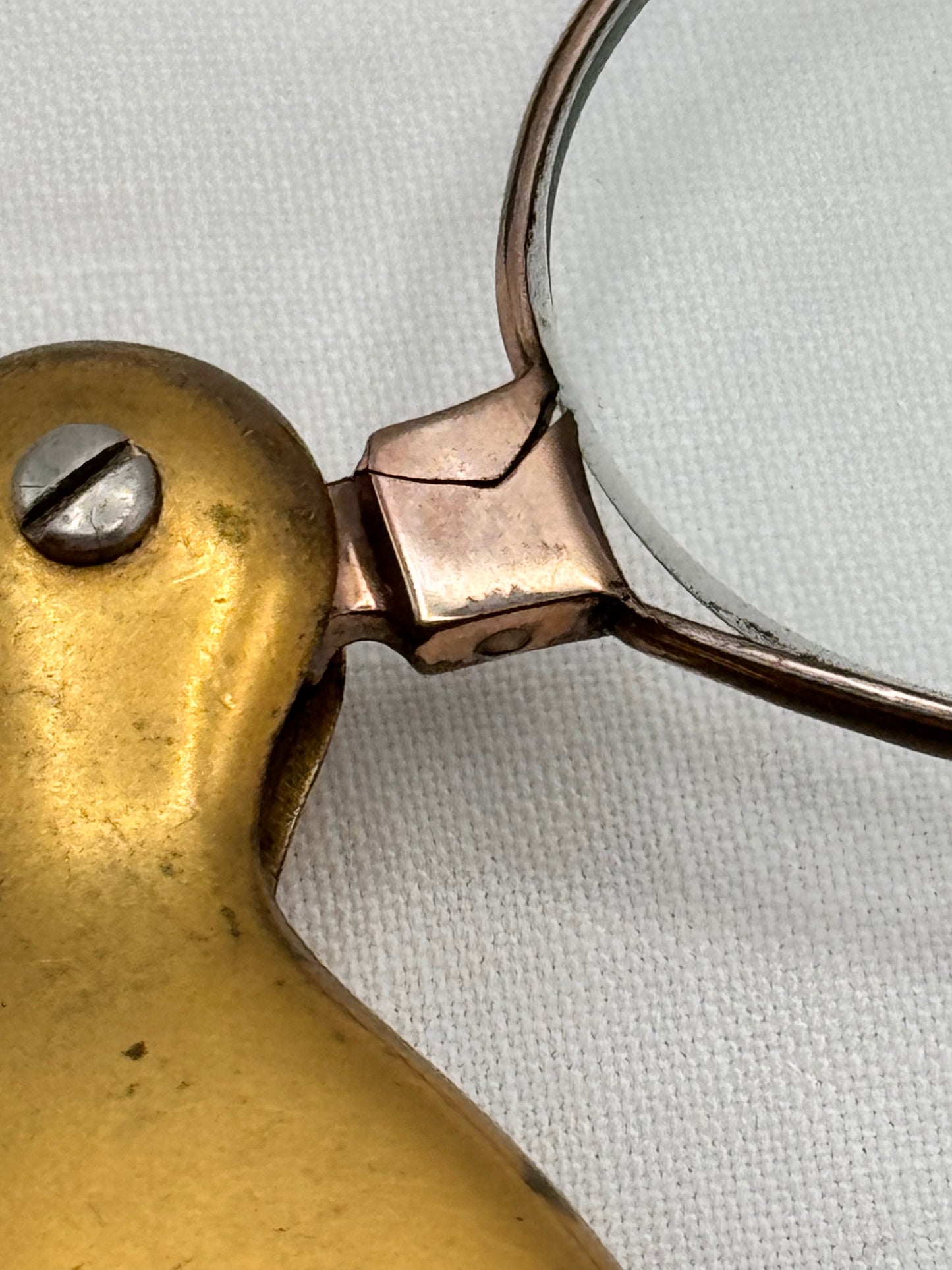 Antique Gold-Filled Lorgnette Folding Opera Glasses 4.5” Monogrammed