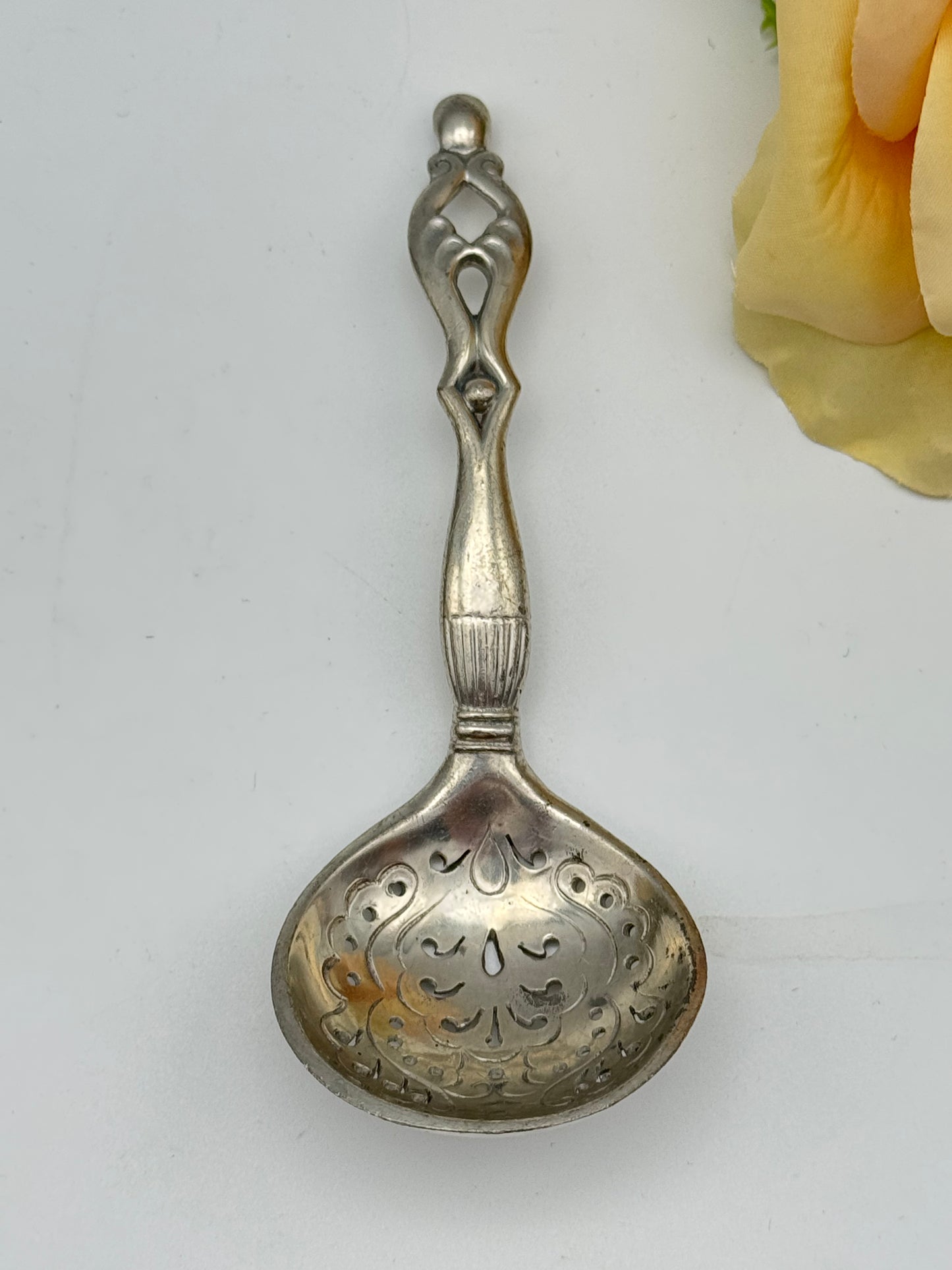 Vintage DANISH Slottled Ladle Pewter Tone ESTATE FIND Hallmarked Denmark