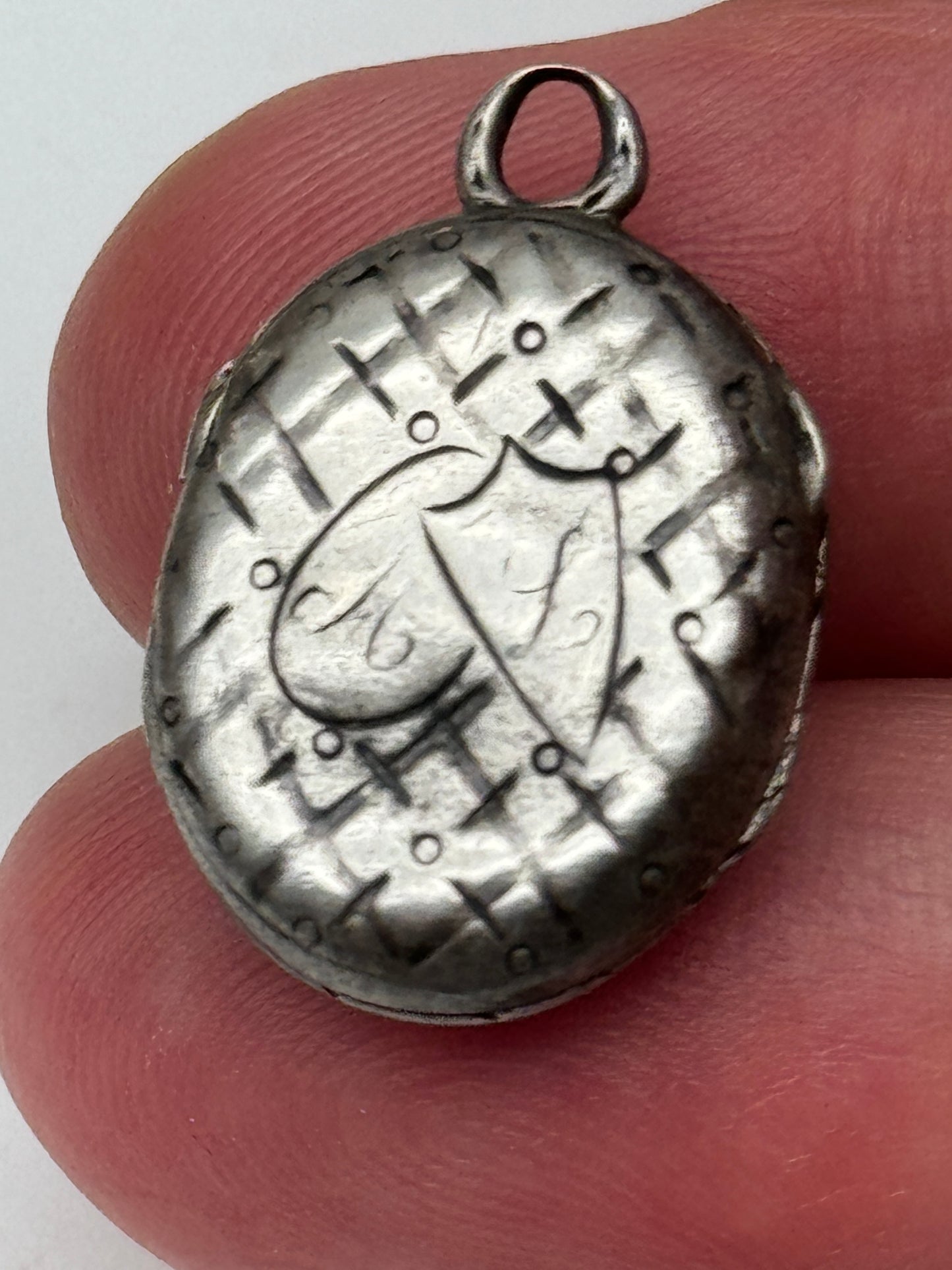 Small Antique Cherub Locket Charm inside Inscription 30 Mai 1861 Sold As Is‼️