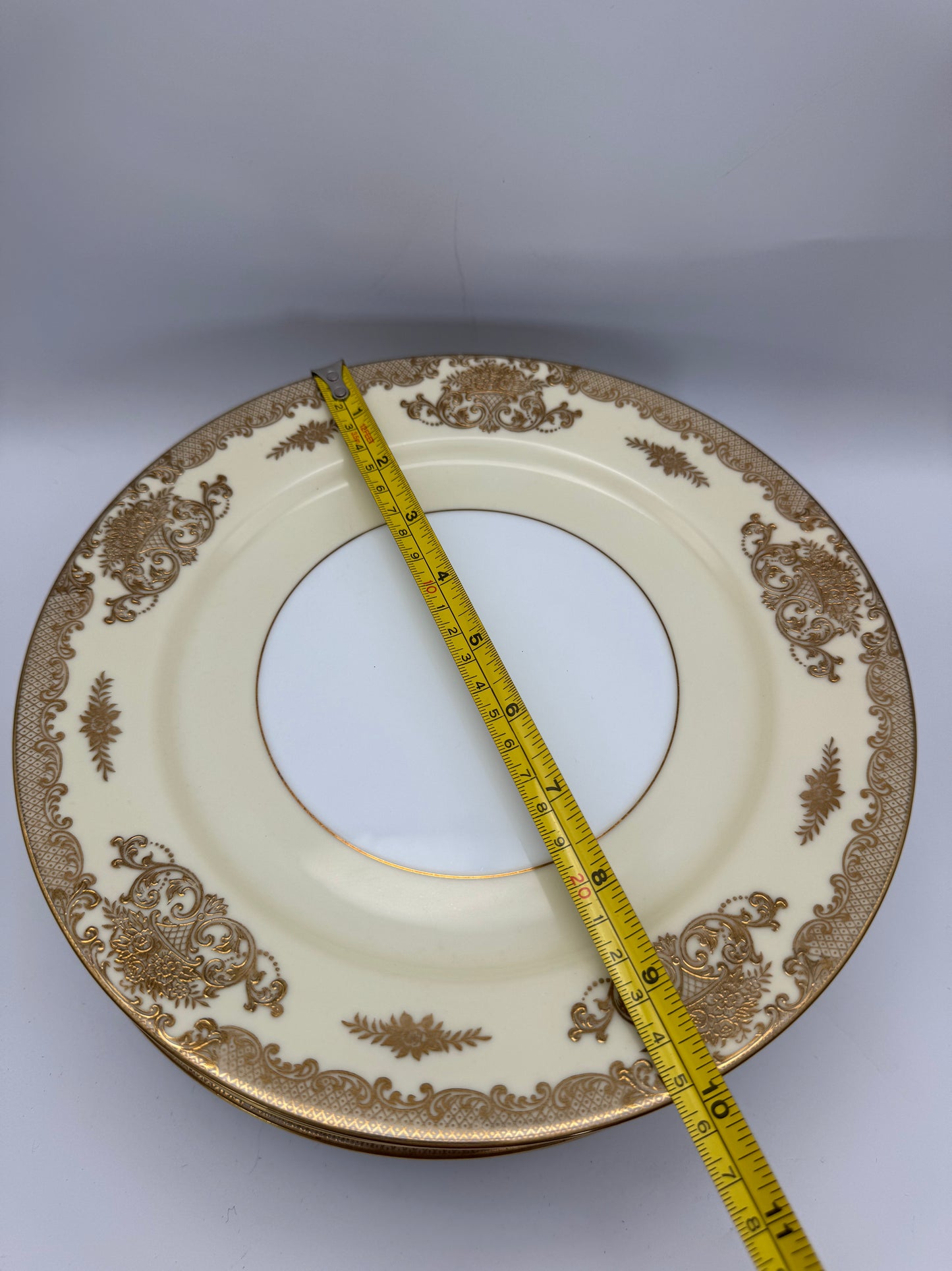 Set of 8 Vintage Noritake Mayfield Dinner Plates 10.5” Floral Gold Trim Japan