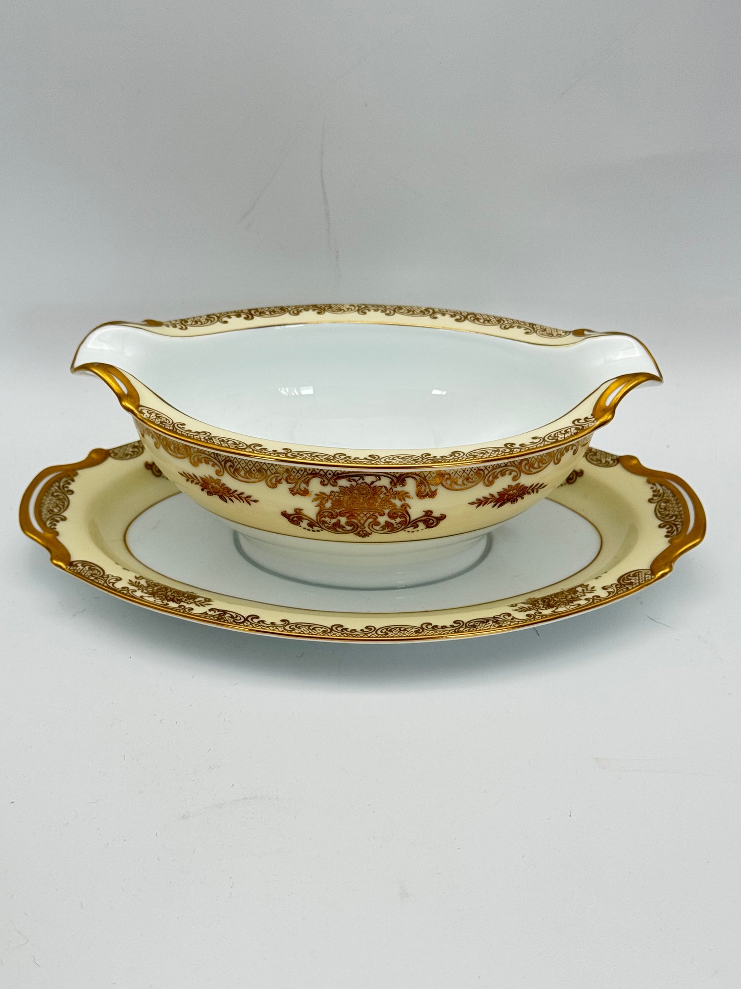 Noritake “Mayfield” Gravy Boat & Vegetable Bowl 10” Set