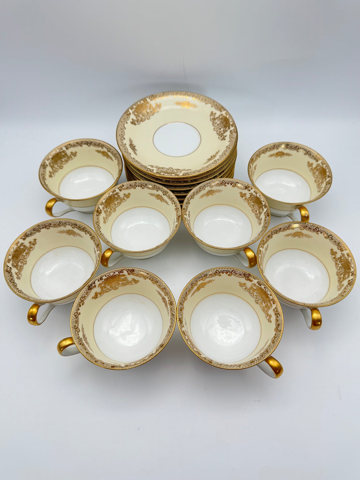 Set of 8 Noritake “Mayfield” Cups & Saucers ESTATE FIND