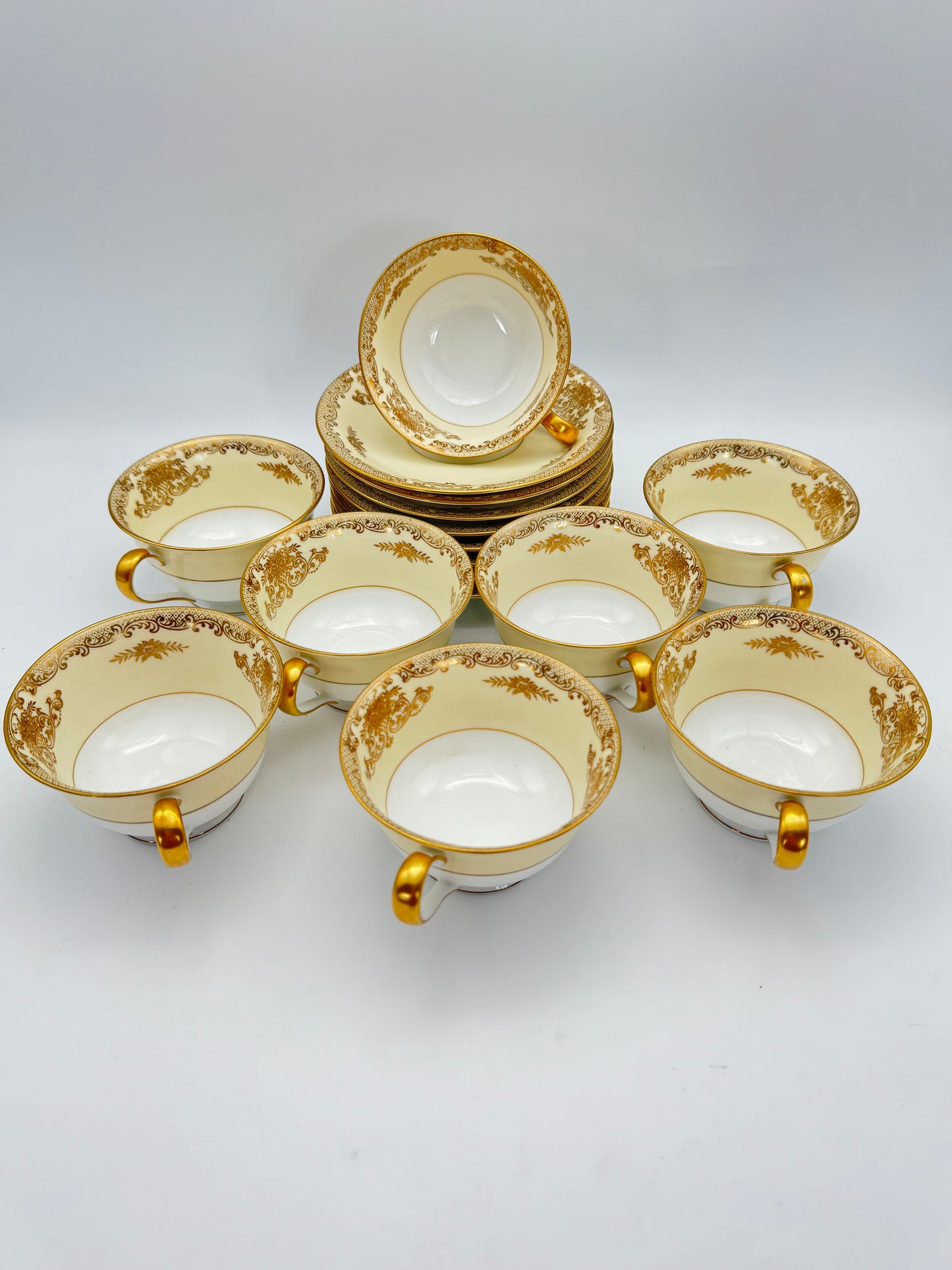 Set of 8 Noritake “Mayfield” Cups & Saucers ESTATE FIND