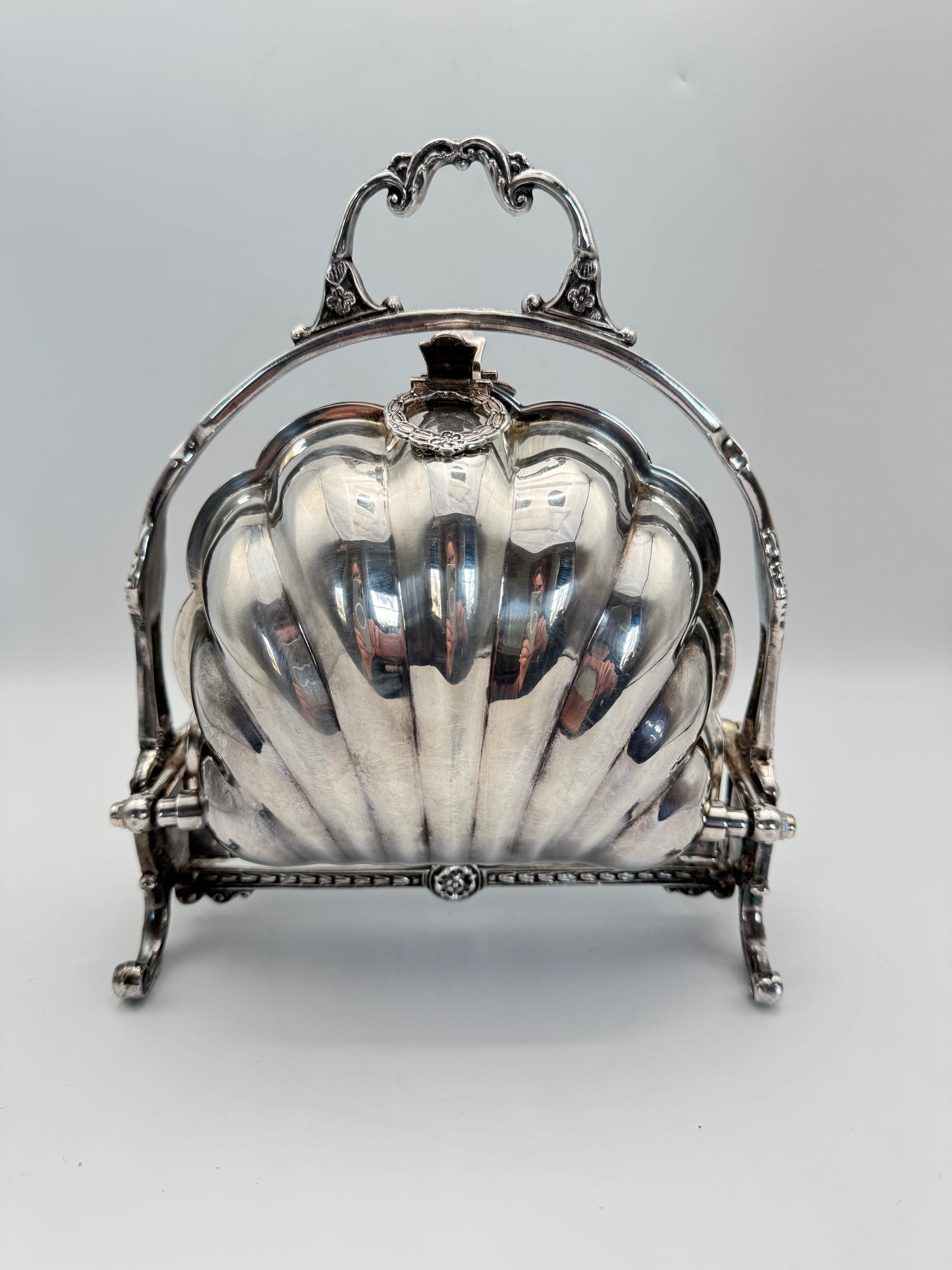 Waiting LIST ITEM‼️ Silver-plate Double Shell Biscuit Box Victorian STYLE FB Roger’s