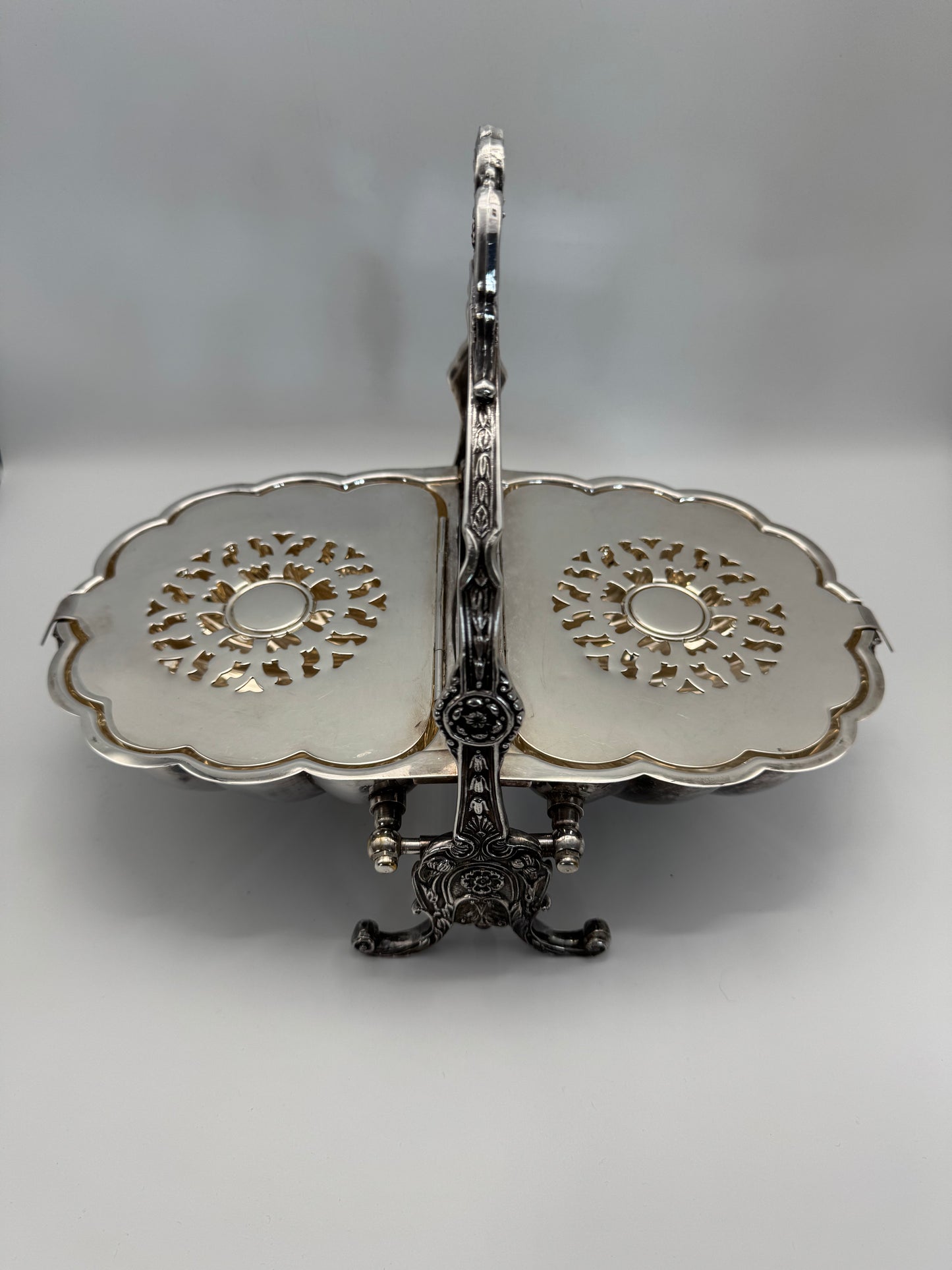 Waiting LIST ITEM‼️ Silver-plate Double Shell Biscuit Box Victorian STYLE FB Roger’s
