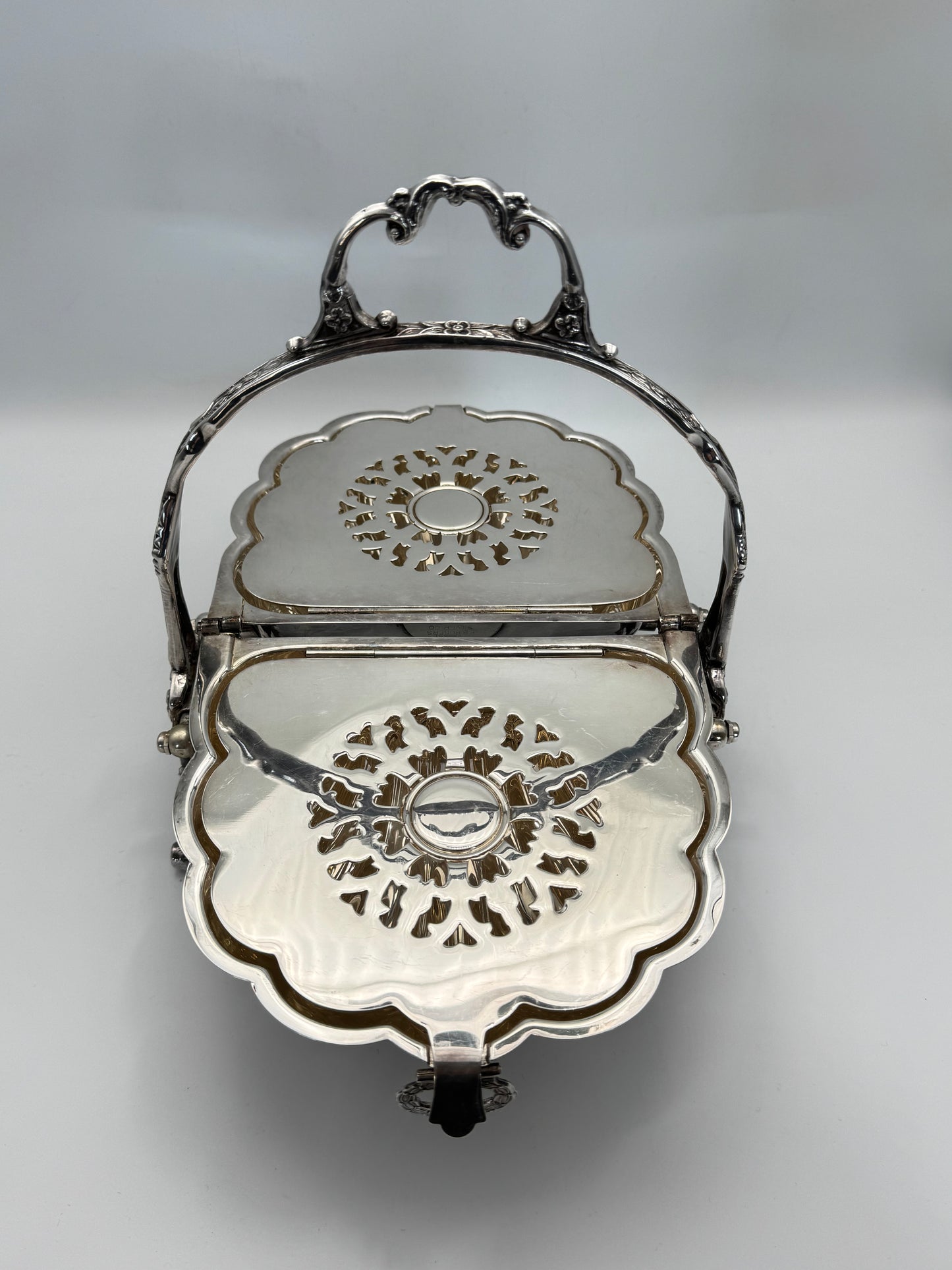 Waiting LIST ITEM‼️ Silver-plate Double Shell Biscuit Box Victorian STYLE FB Roger’s