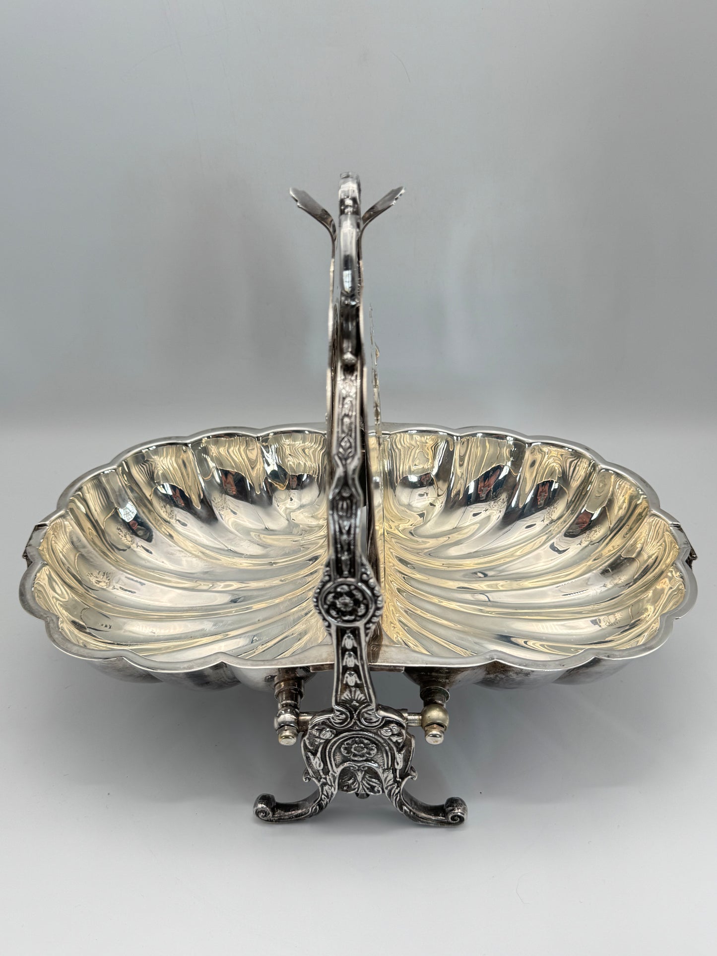 Waiting LIST ITEM‼️ Silver-plate Double Shell Biscuit Box Victorian STYLE FB Roger’s