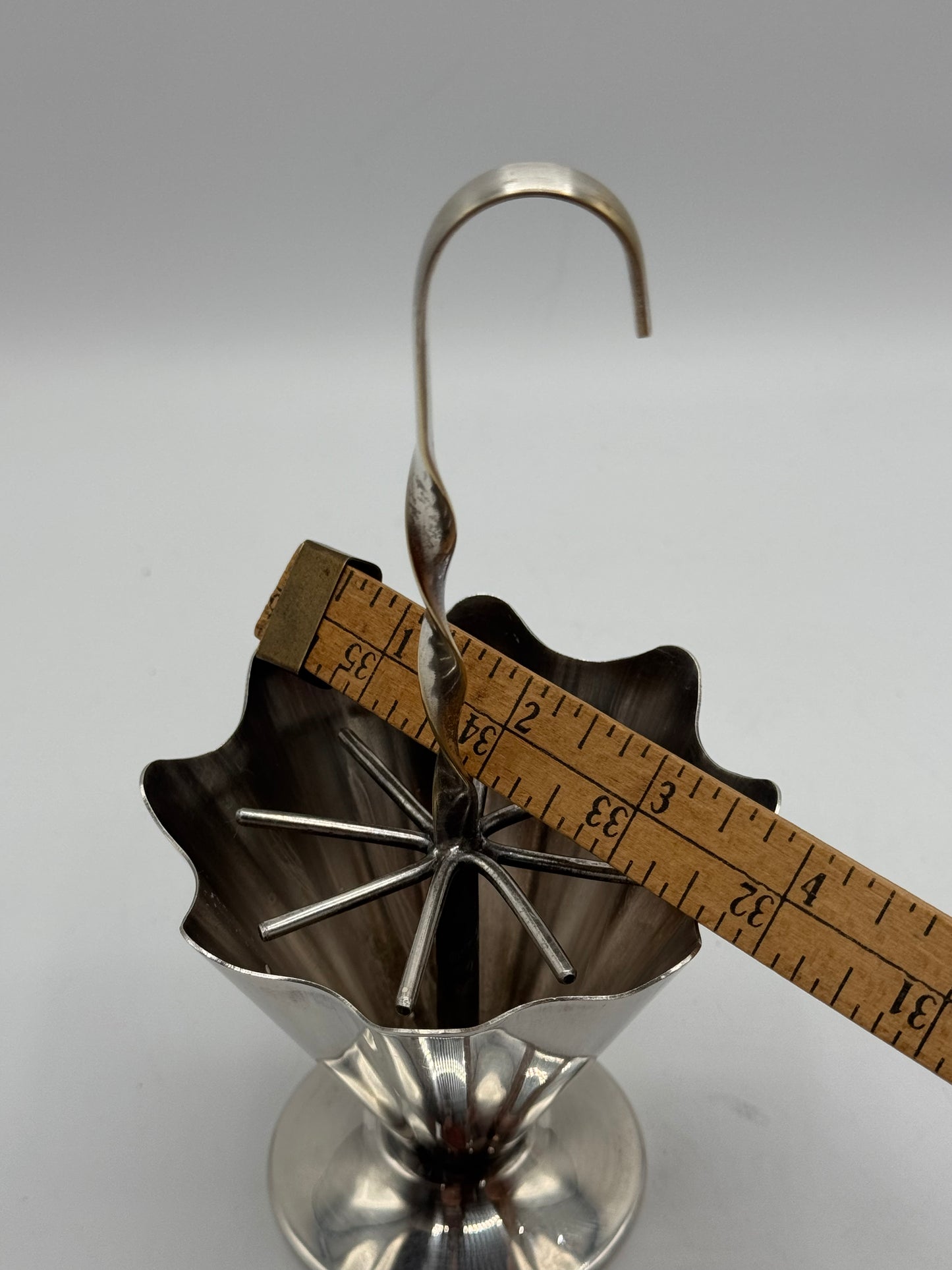 Vintage Umbrella Silverplate Cocktail Fork Pick Straw Holder Made In England