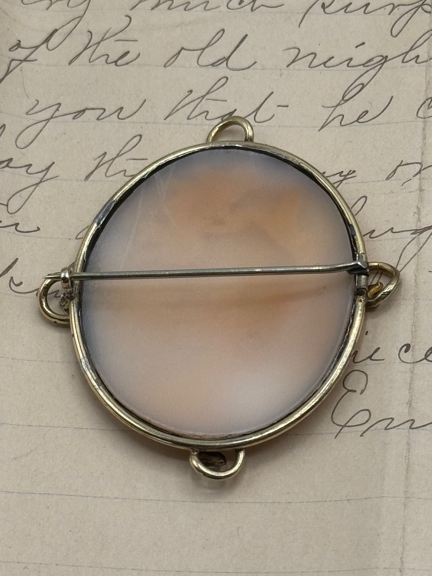 Antique Carved Cameo Rebecca At The Well Goldtone Frame AS IS‼️