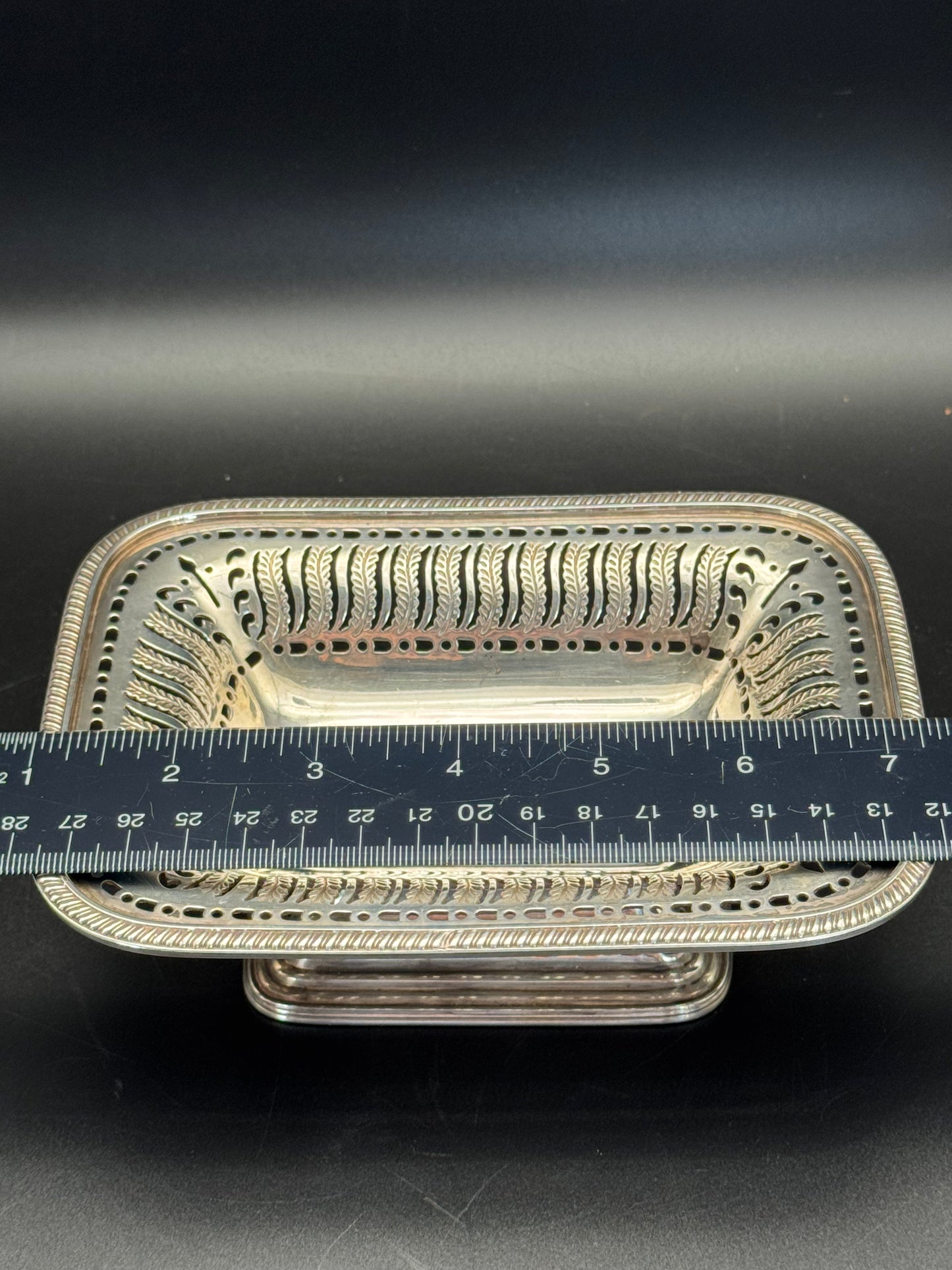 Ellis-Barker SHEFFIELD England Menorah Pierced Silver Plate Pedestal Candy Bowl