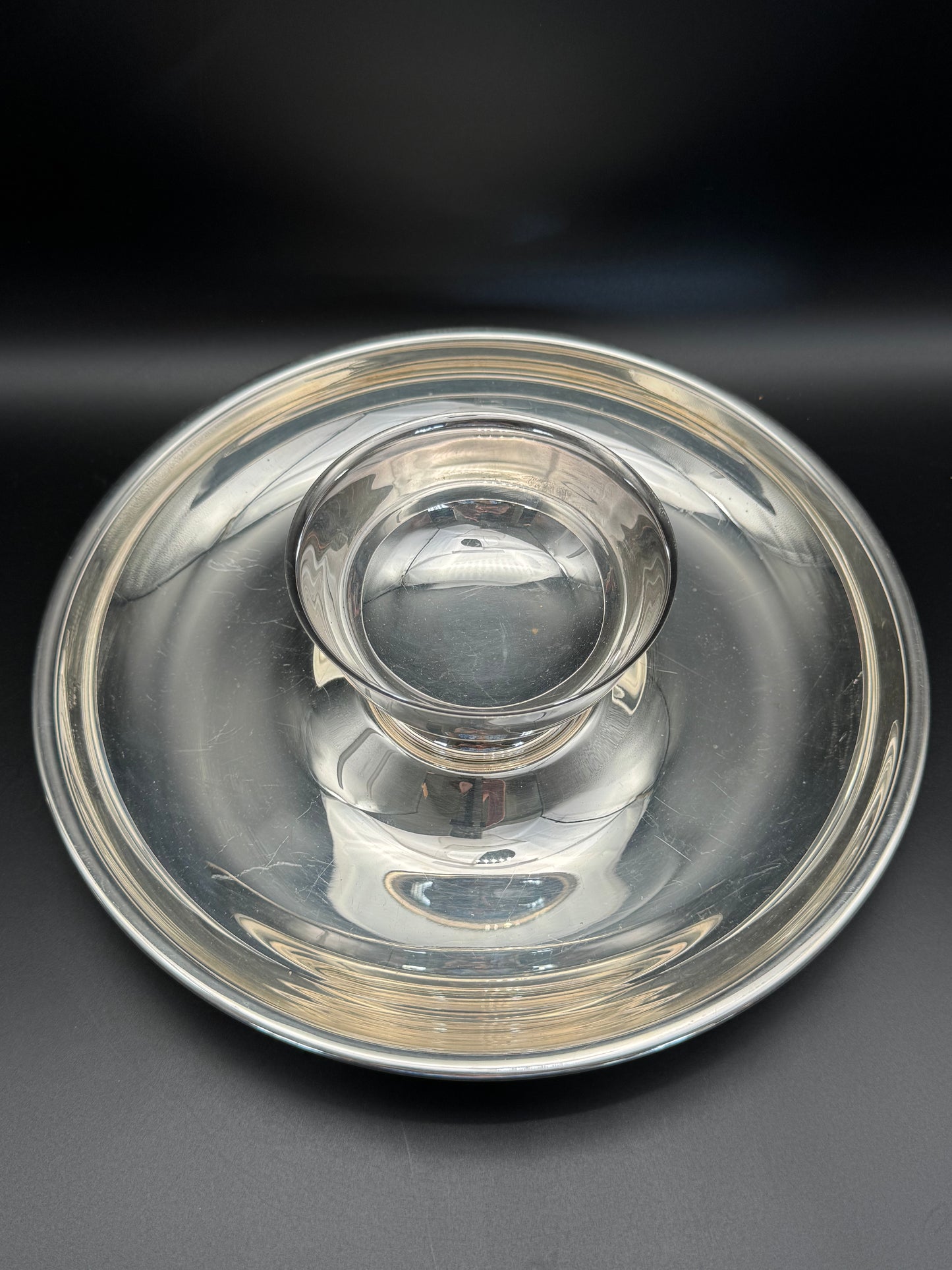 Vintage Silverplate Chip & Dip Set 2 Pieces ESTATE FIND