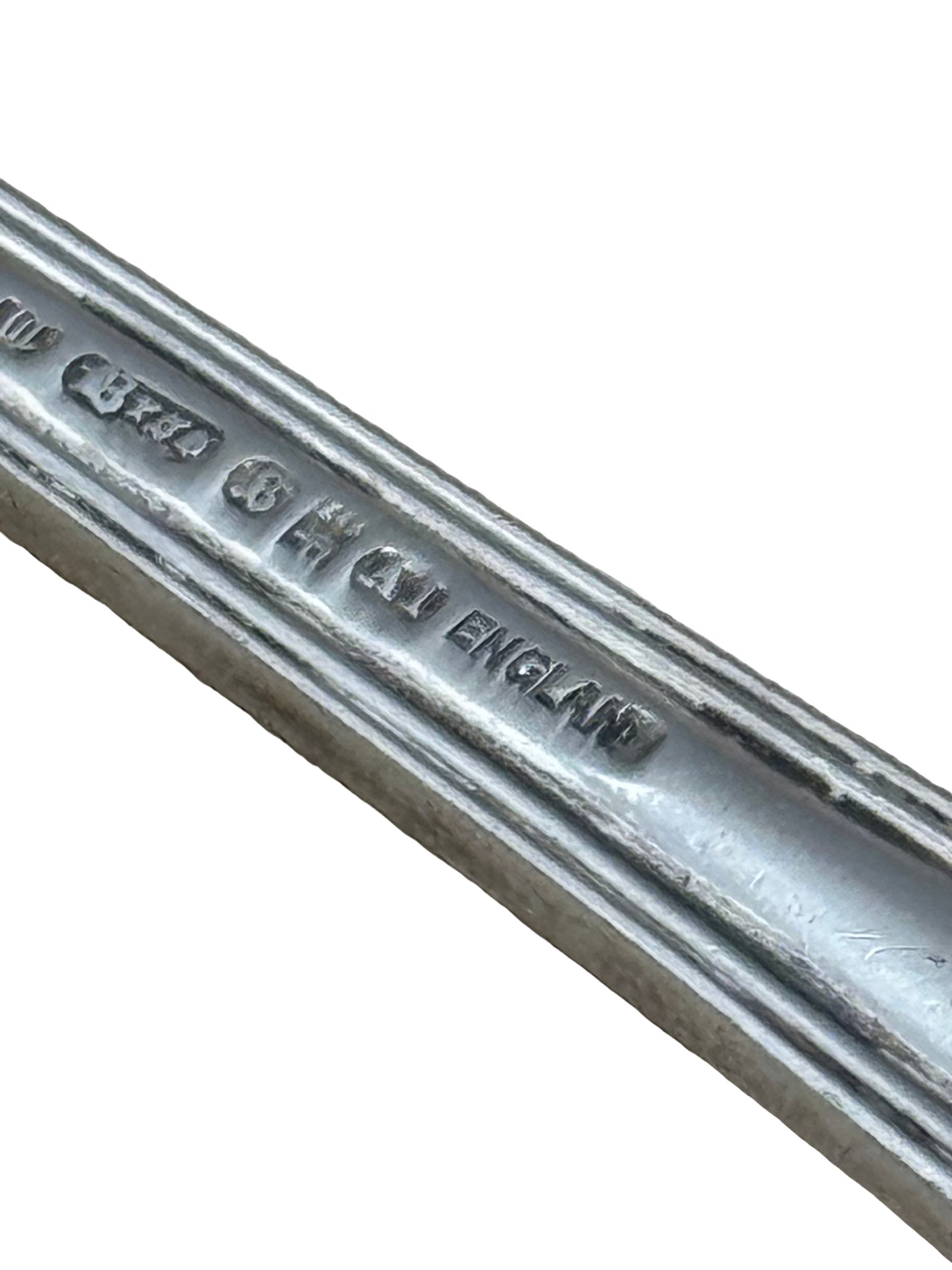 Antique English Silver Plate Stilton Cheese Scoop 8in Shell Pattern Serving Spoon