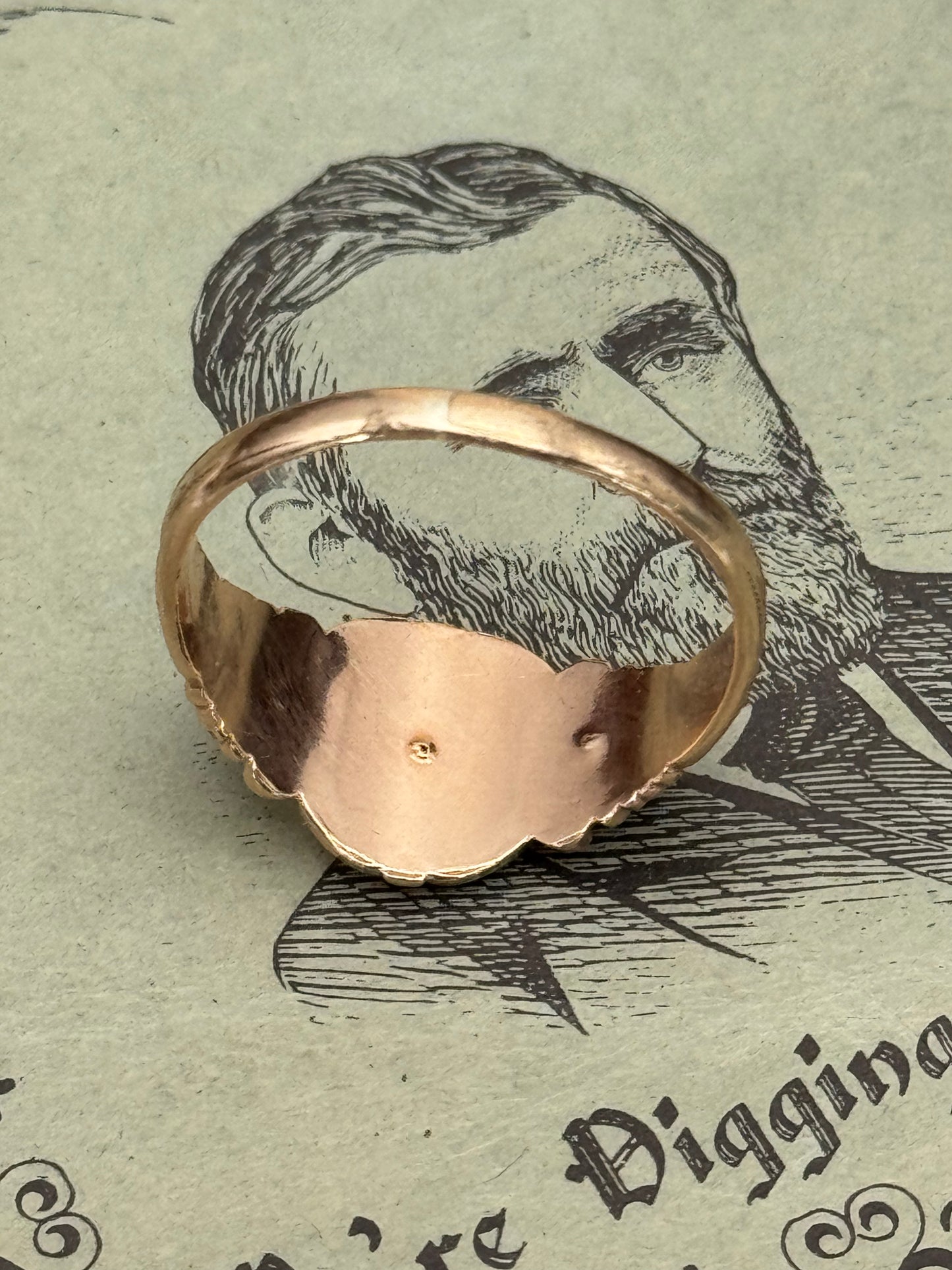 Antique VICTORIAN Gold Filled Ring Hallmarked WM & Co 3 Paste Stones