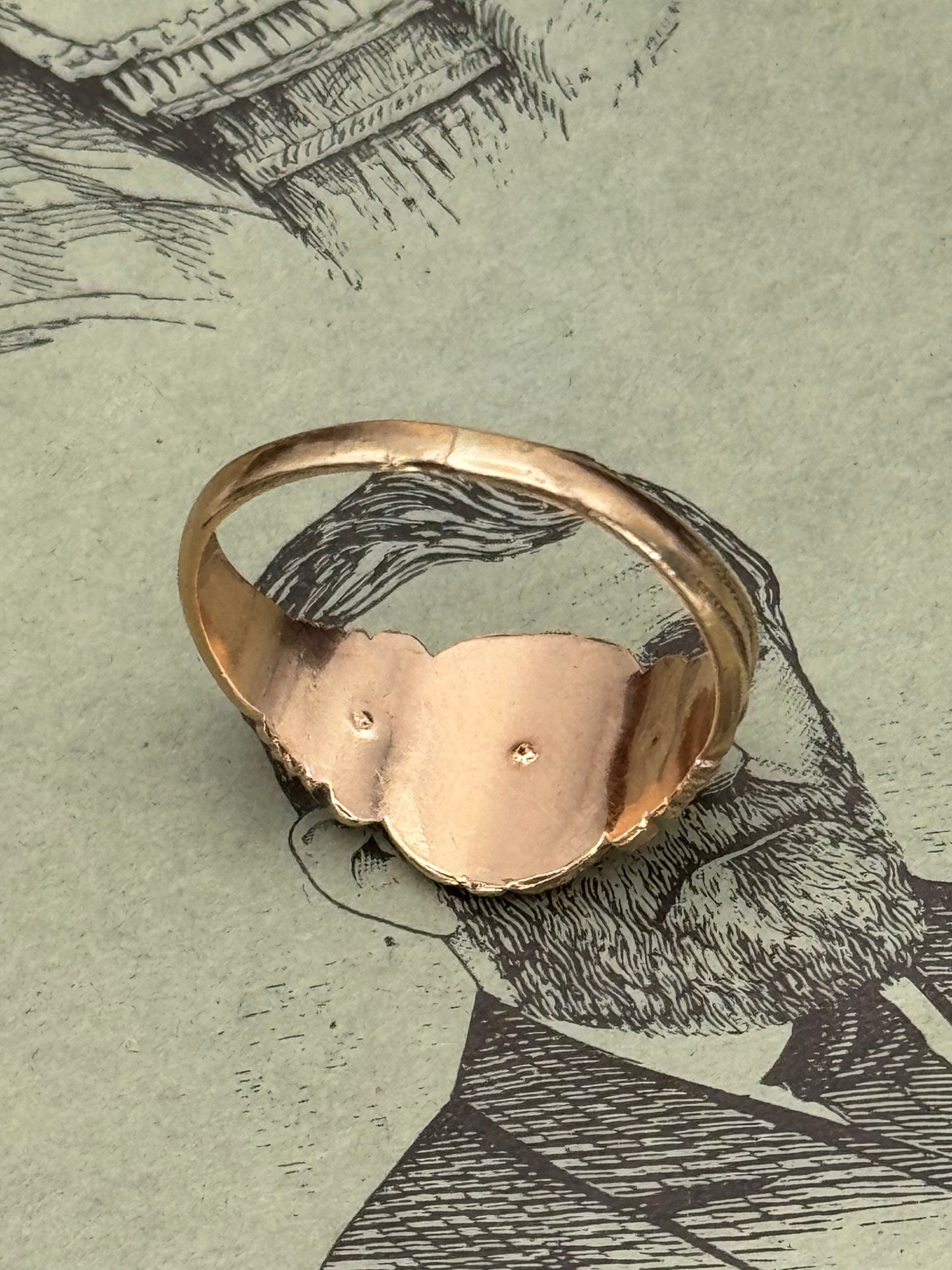Antique VICTORIAN Gold Filled Ring Hallmarked WM & Co 3 Paste Stones