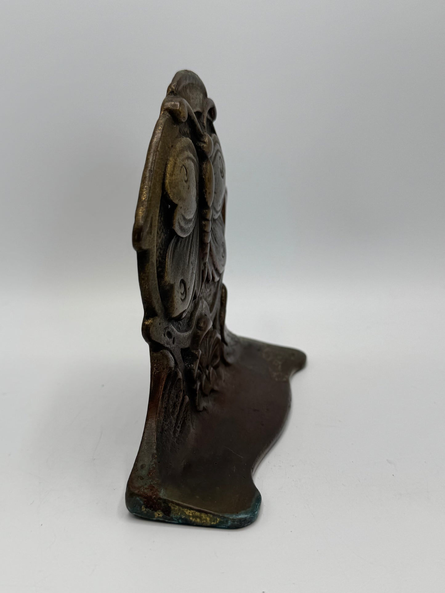 Antique Art Nouveau Small Cast Iron Figural Butterfly Door Stop Bookend