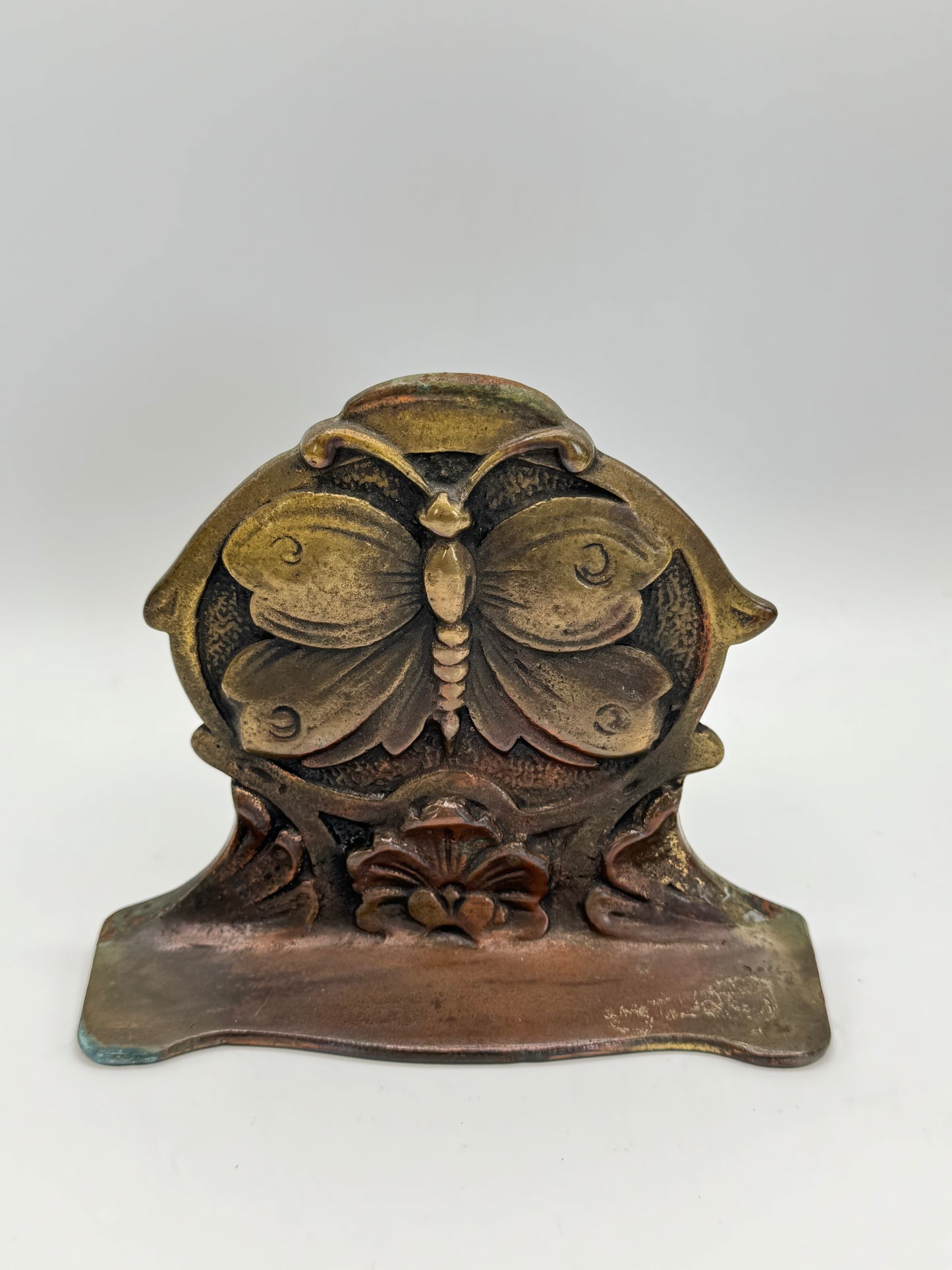 Antique Art Nouveau Small Cast Iron Figural Butterfly Door Stop Bookend