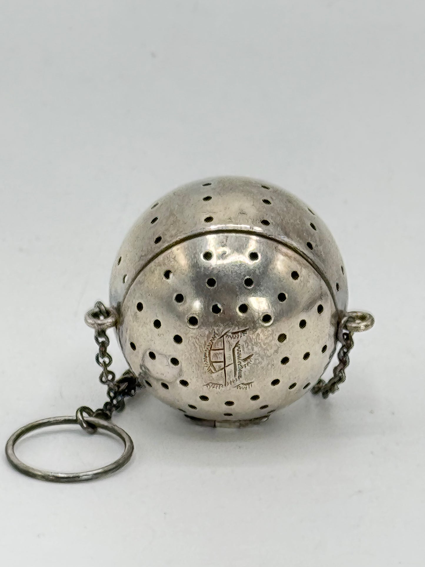Vintage Sterling Silver Tea Infuser On Chain with MONOGRAM