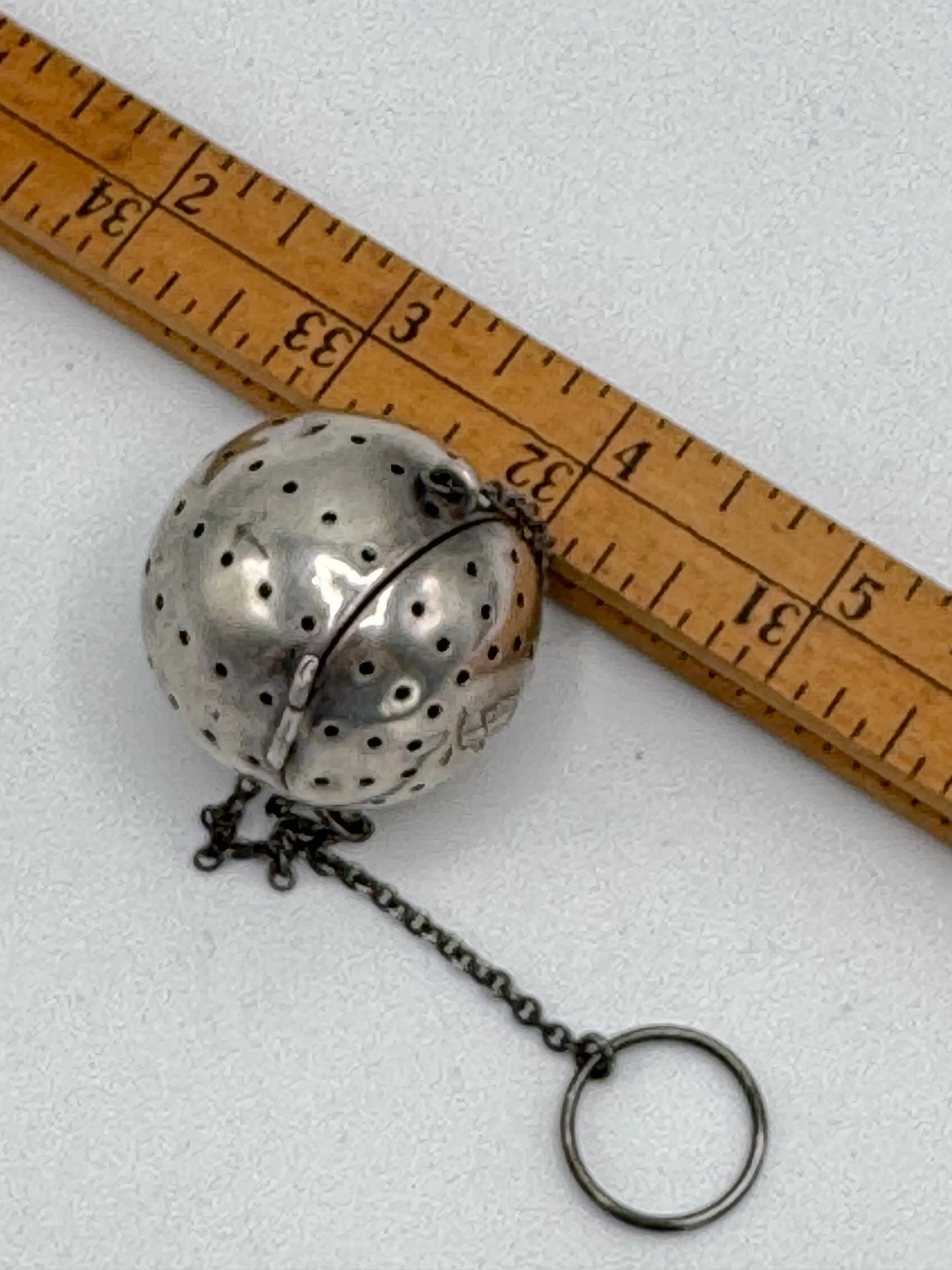 Vintage Sterling Silver Tea Infuser On Chain with MONOGRAM