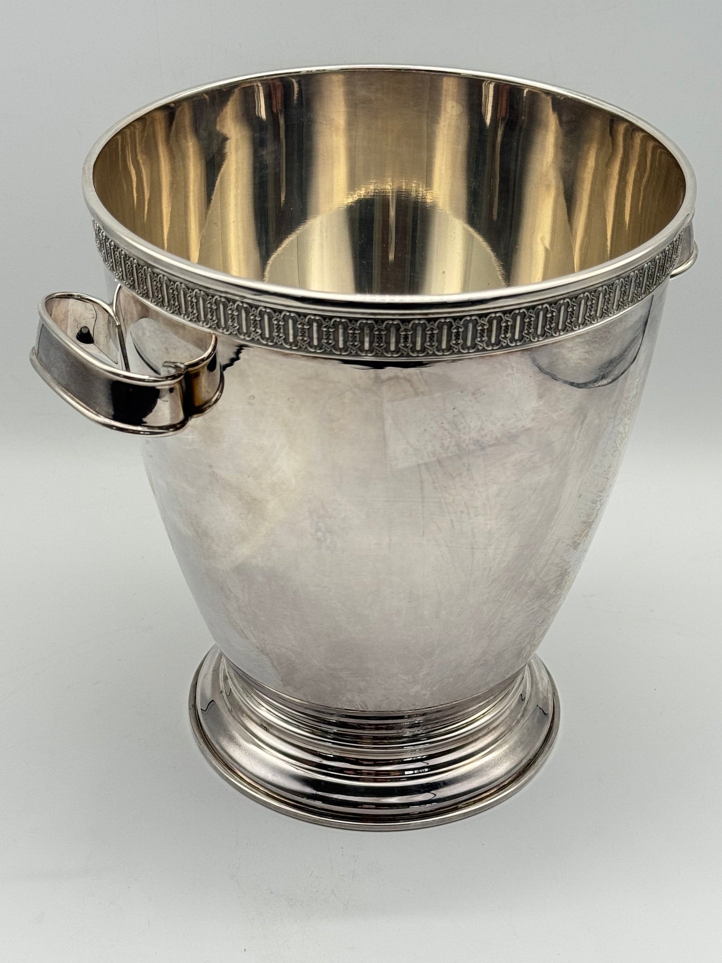 Vintage Silver Plate Champagne Wine Cooler MCM STYLE ca. 8.75” x 7.5”