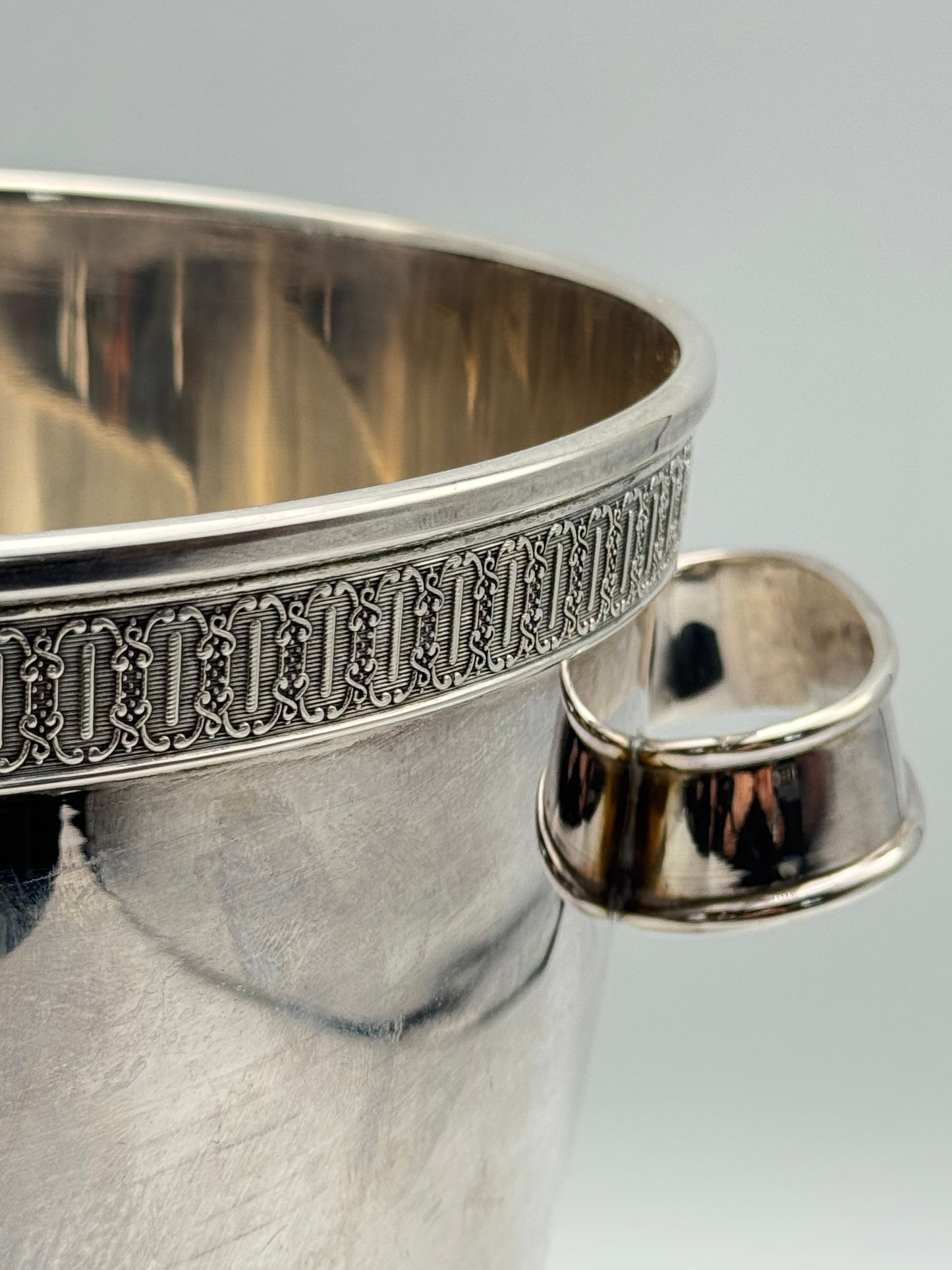 Vintage Silver Plate Champagne Wine Cooler MCM STYLE ca. 8.75” x 7.5”
