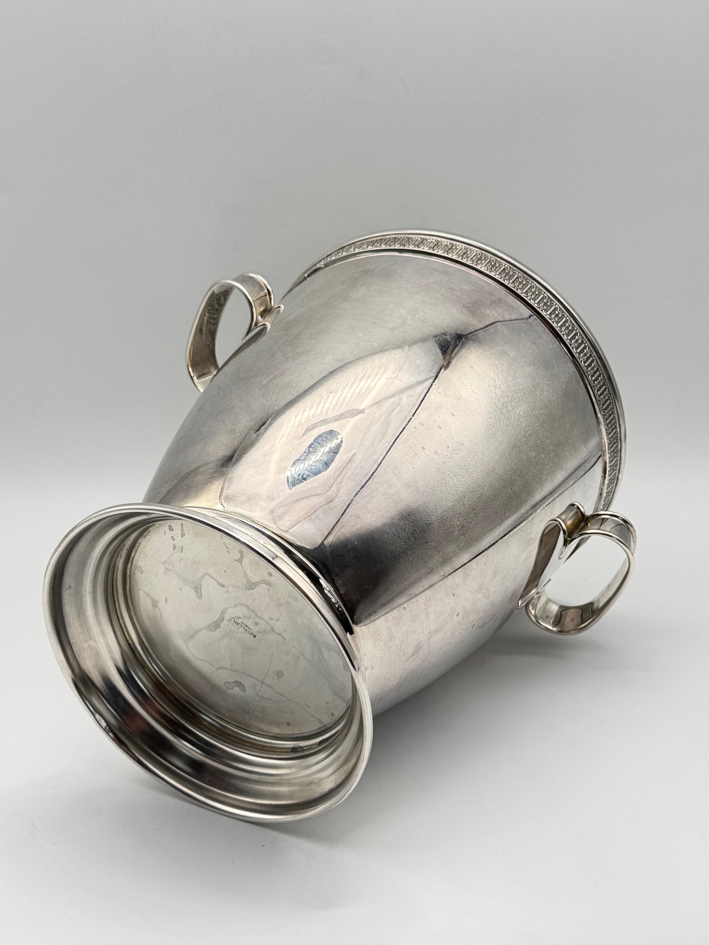 Vintage Silver Plate Champagne Wine Cooler MCM STYLE ca. 8.75” x 7.5”