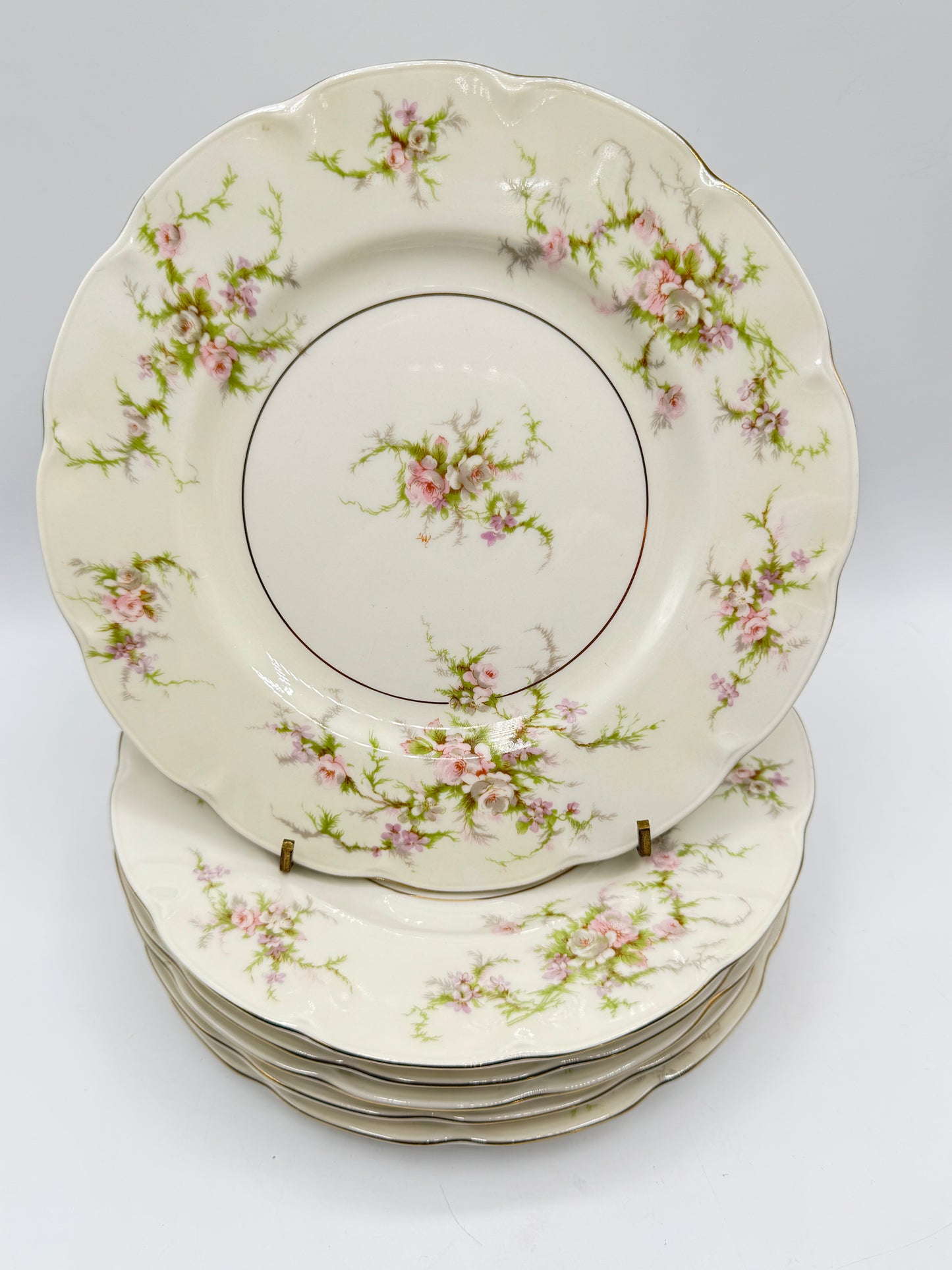 Set of 6 ROSALINDE Luncheon Plates HAVILAND NEW YORK 8.75”