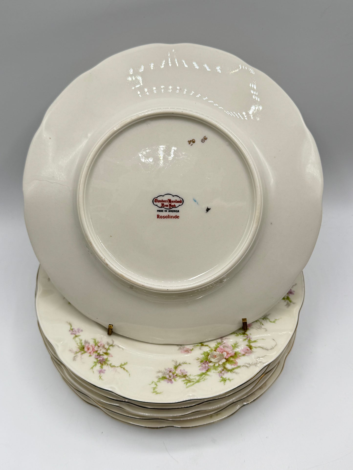 Set of 6 ROSALINDE Luncheon Plates HAVILAND NEW YORK 8.75”
