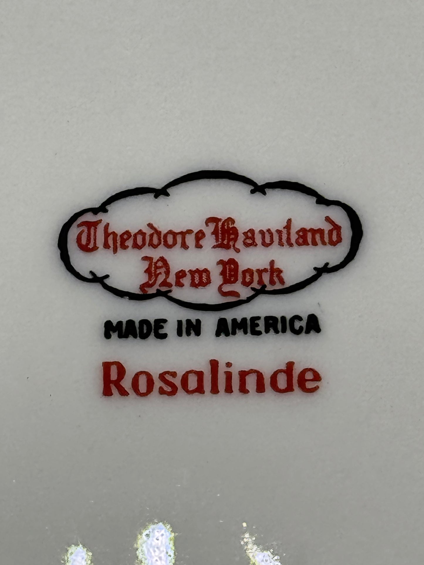 4 Theodore Haviland New York Rosalinde Floral w/Gilt Trim 10 1/4" Dinner Plates