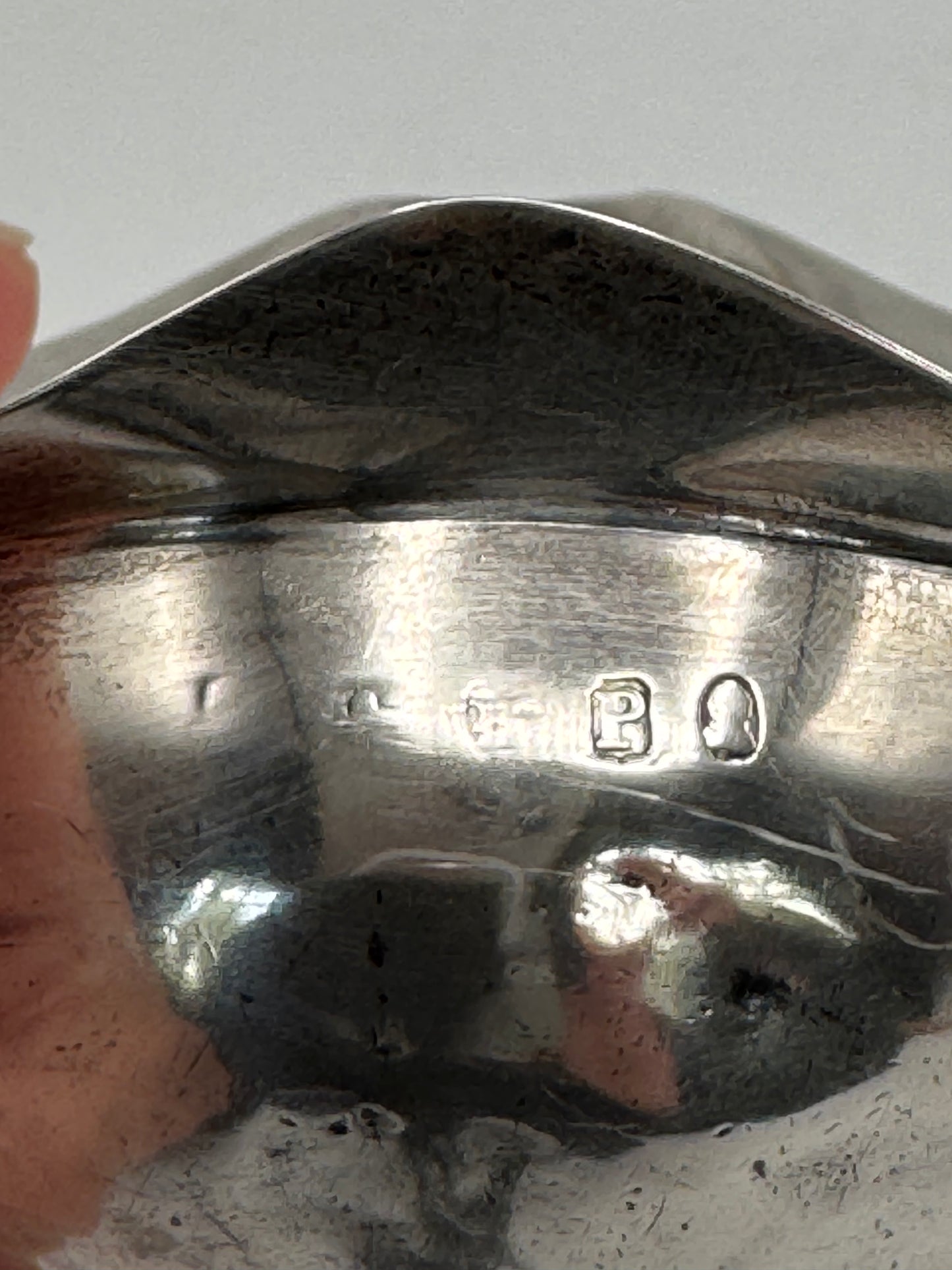 ANTIQUE Sterling Pap Boat Monogrammed George III Hallmark Faint