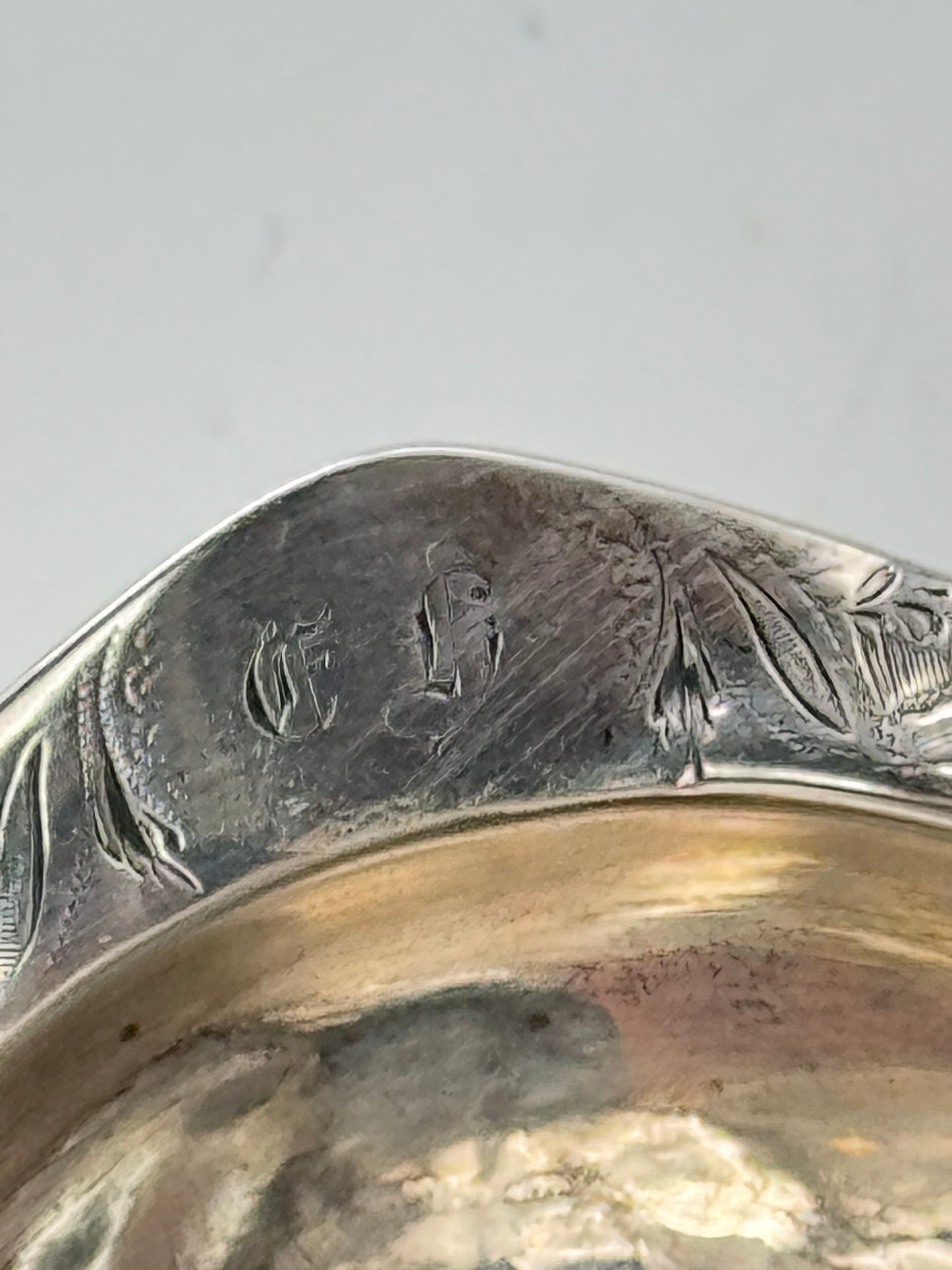 ANTIQUE Sterling Pap Boat Monogrammed George III Hallmark Faint