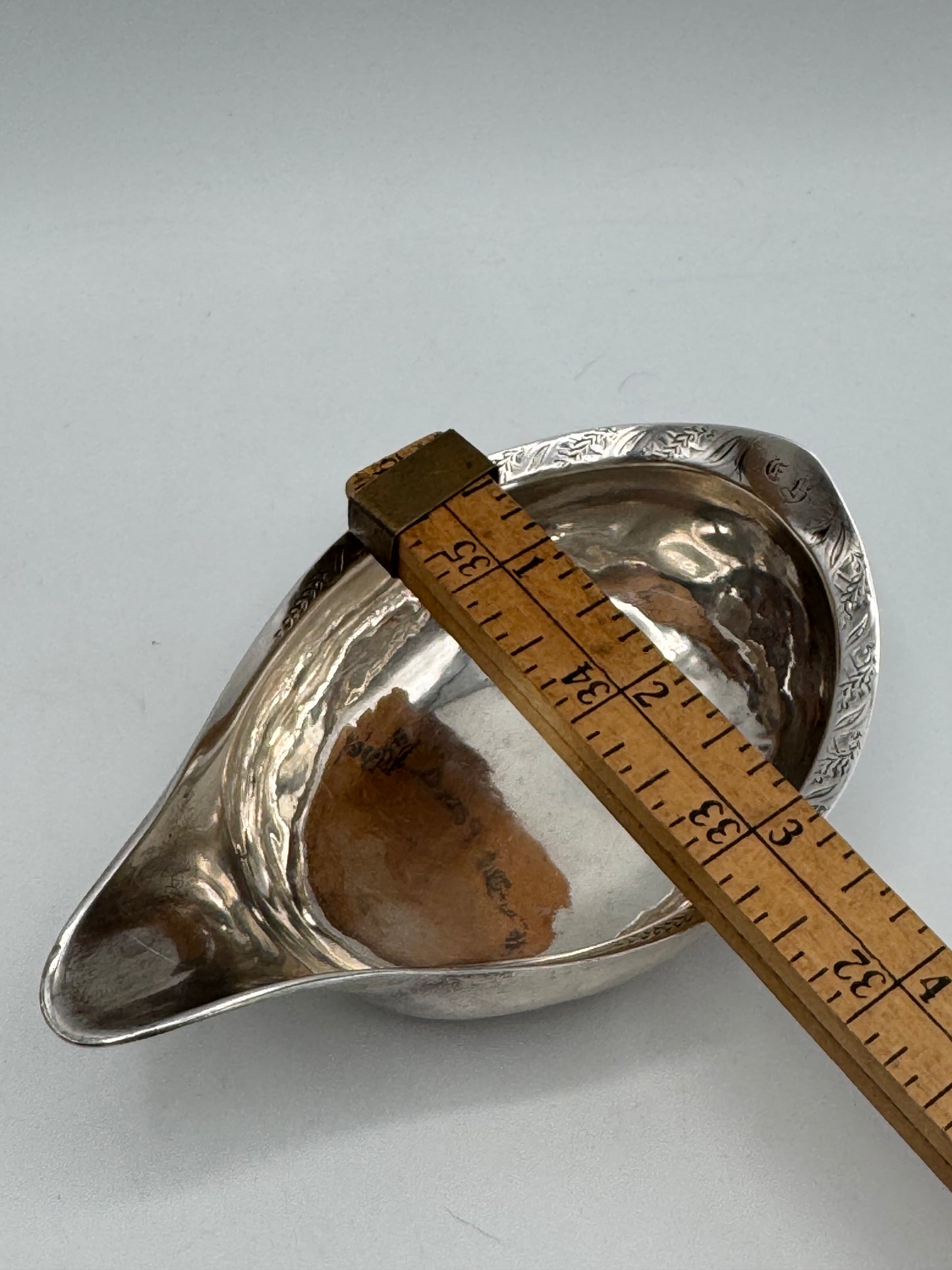 ANTIQUE Sterling Pap Boat Monogrammed George III Hallmark Faint